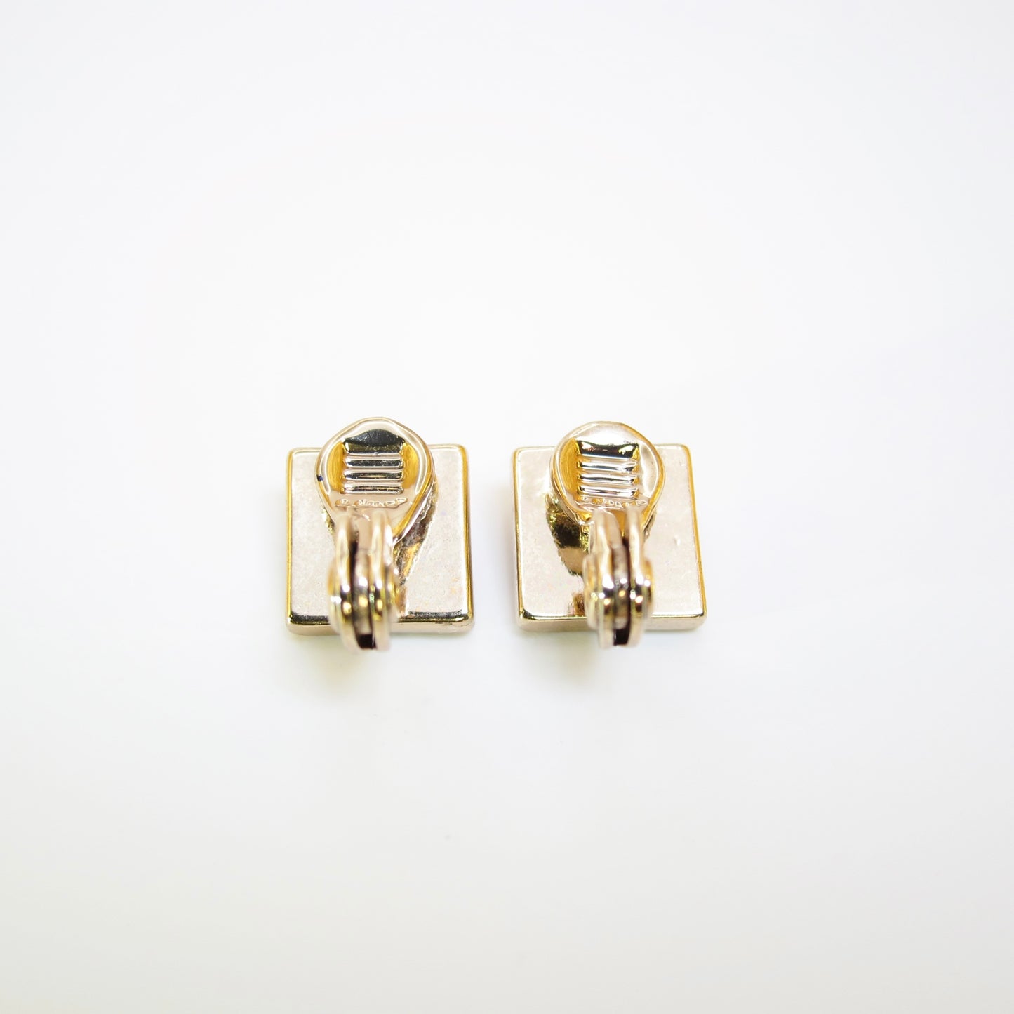 Monet Vintage Square Golden Clip-on Earring
