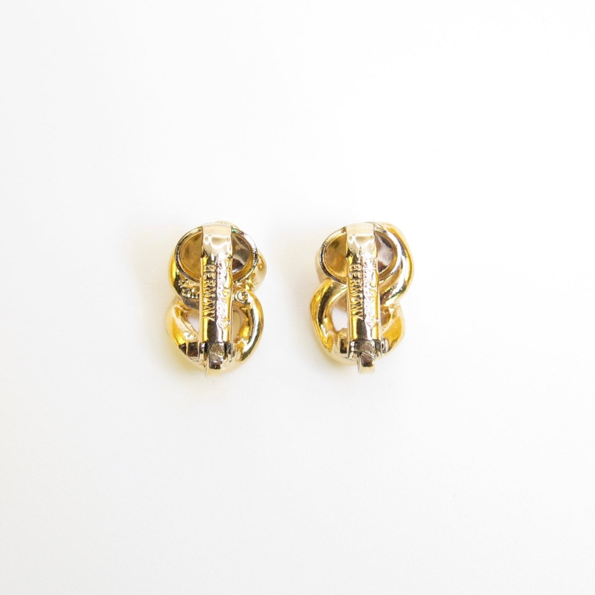 Christian Dior Vintage Twisted Knot Gold-Tone Clip-On Earrings