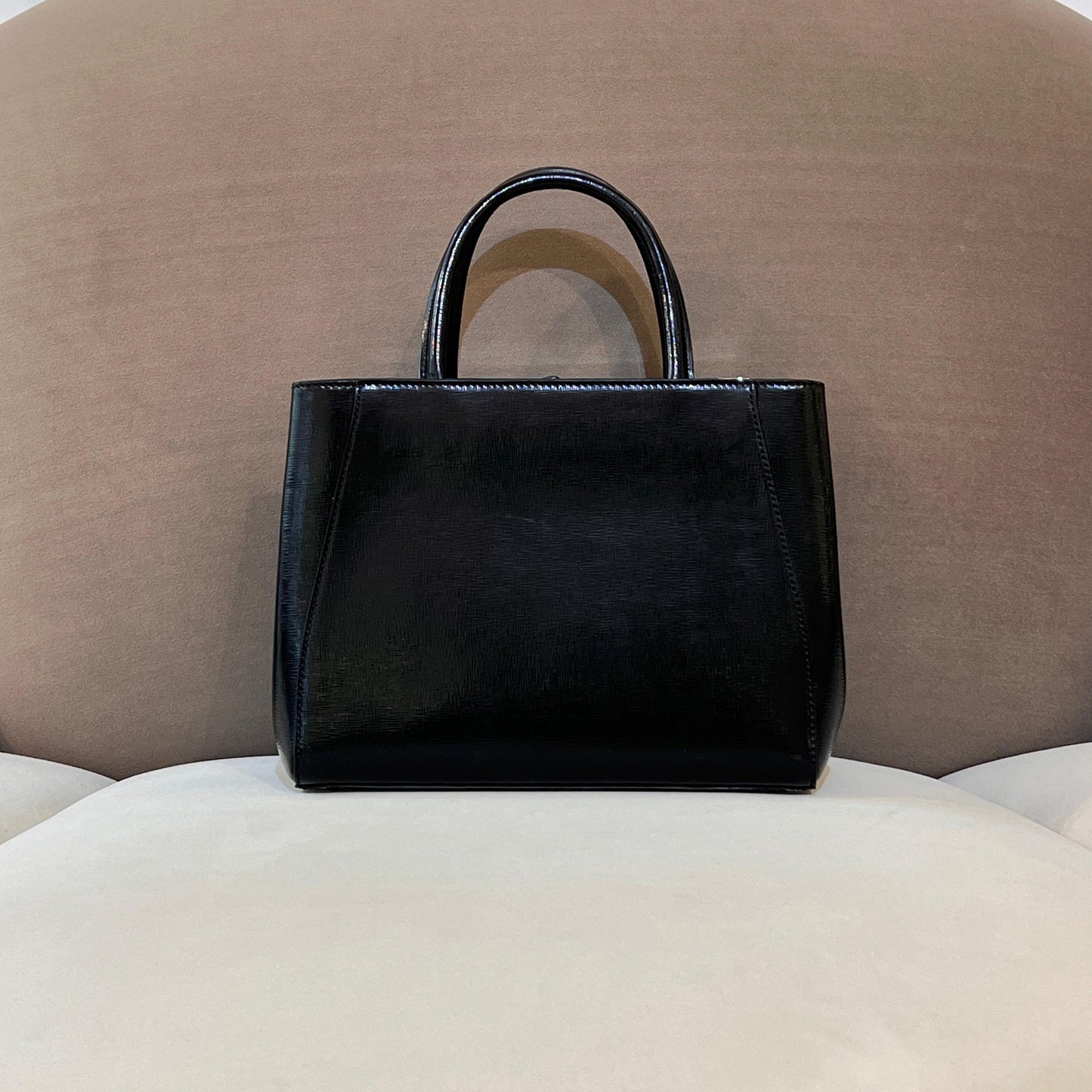 Fendi Vintage 2Jours Black Leather 2-Way Shoulder Bag