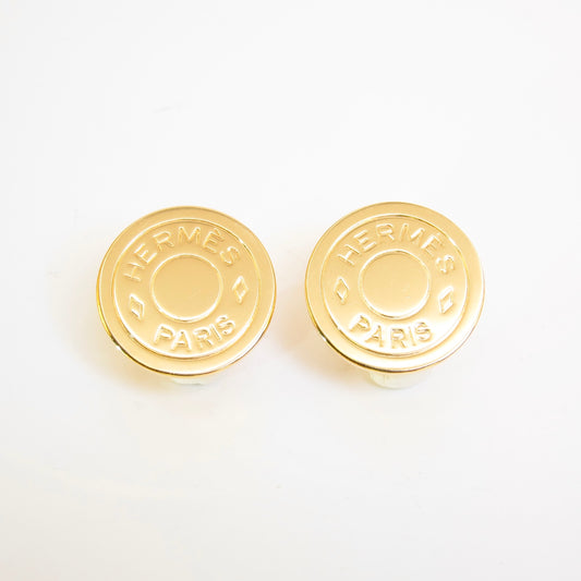 Hermes Vintage Serie Golden Clip-on Earrings