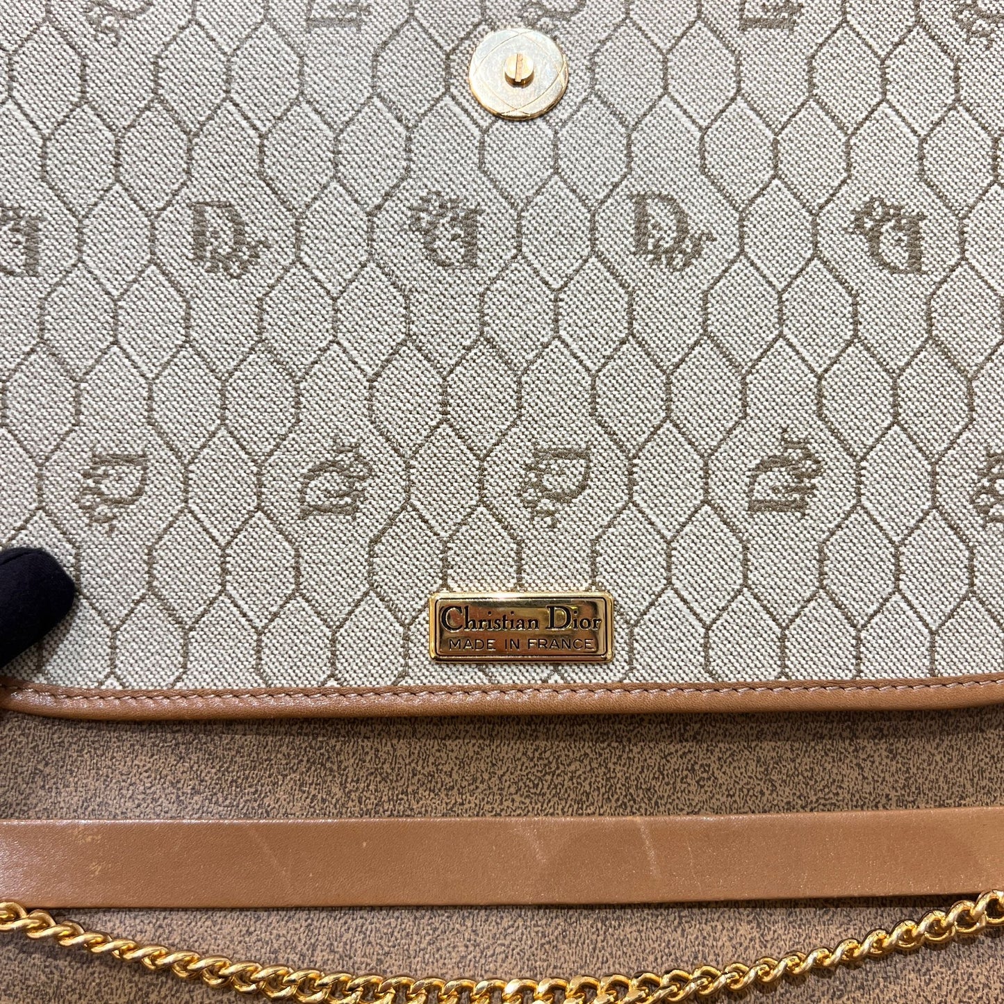 Dior Vintage Honeycomb Golden Chain Shoulder Bag