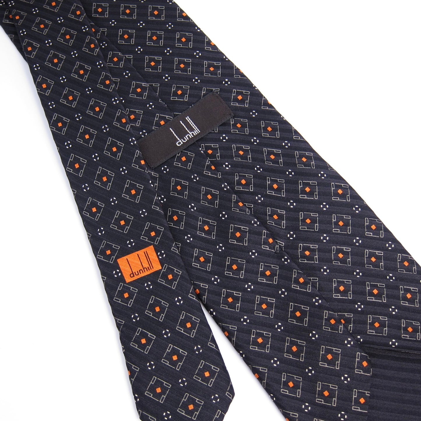 Dunhill Vintage Geometric Diamond Jacquard Silk Tie