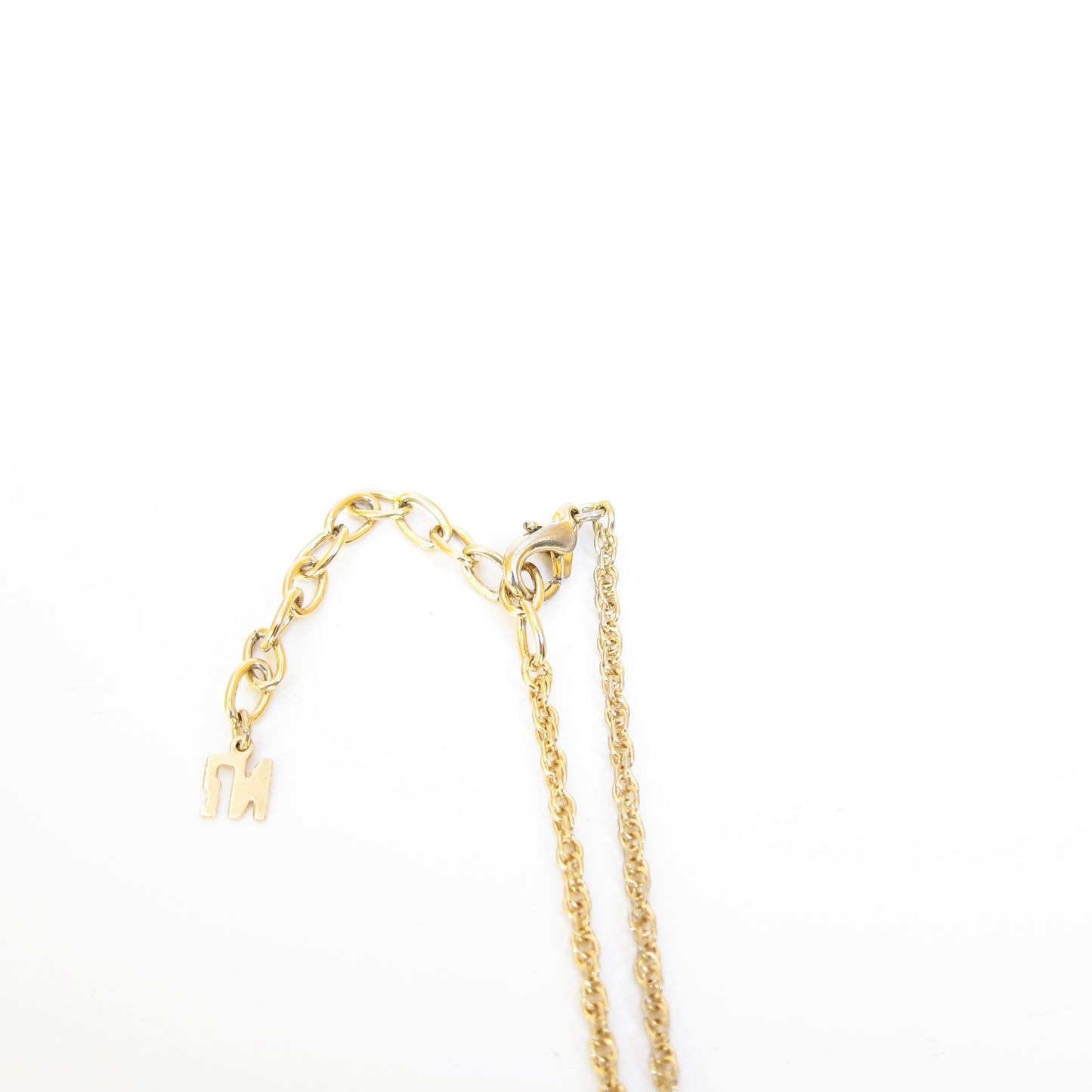 Nina Ricci Vintage NR Logo on Folwer Golden Necklace