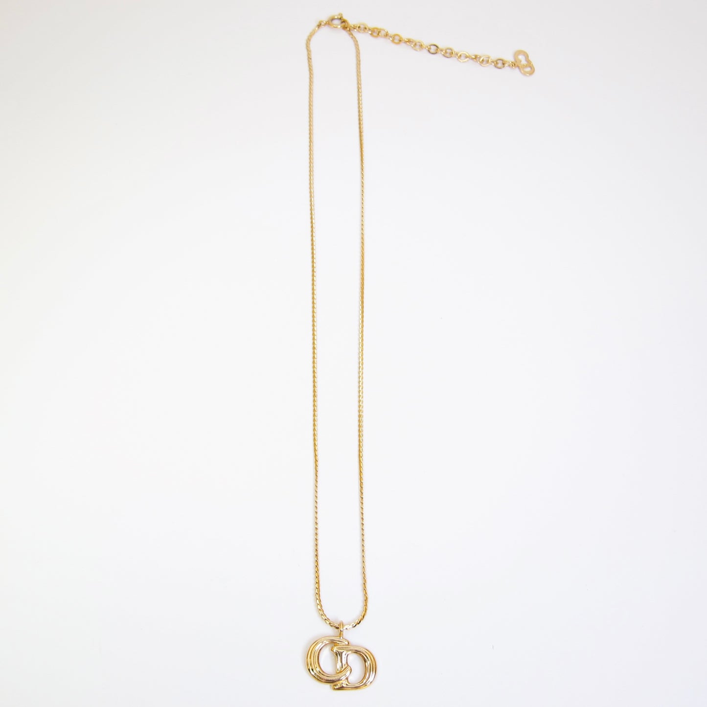 Christian Dior Vintage CD Logo Golden Necklace