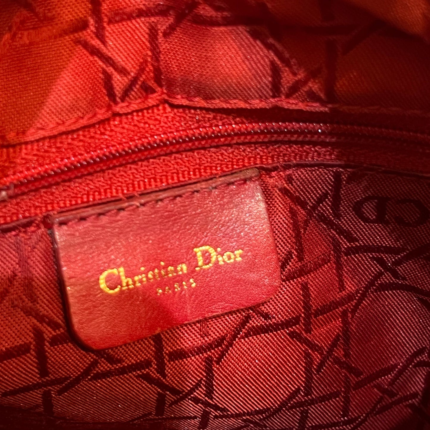 Christian Dior Vintage Lady Dior Cannage Nylon Black Handbag