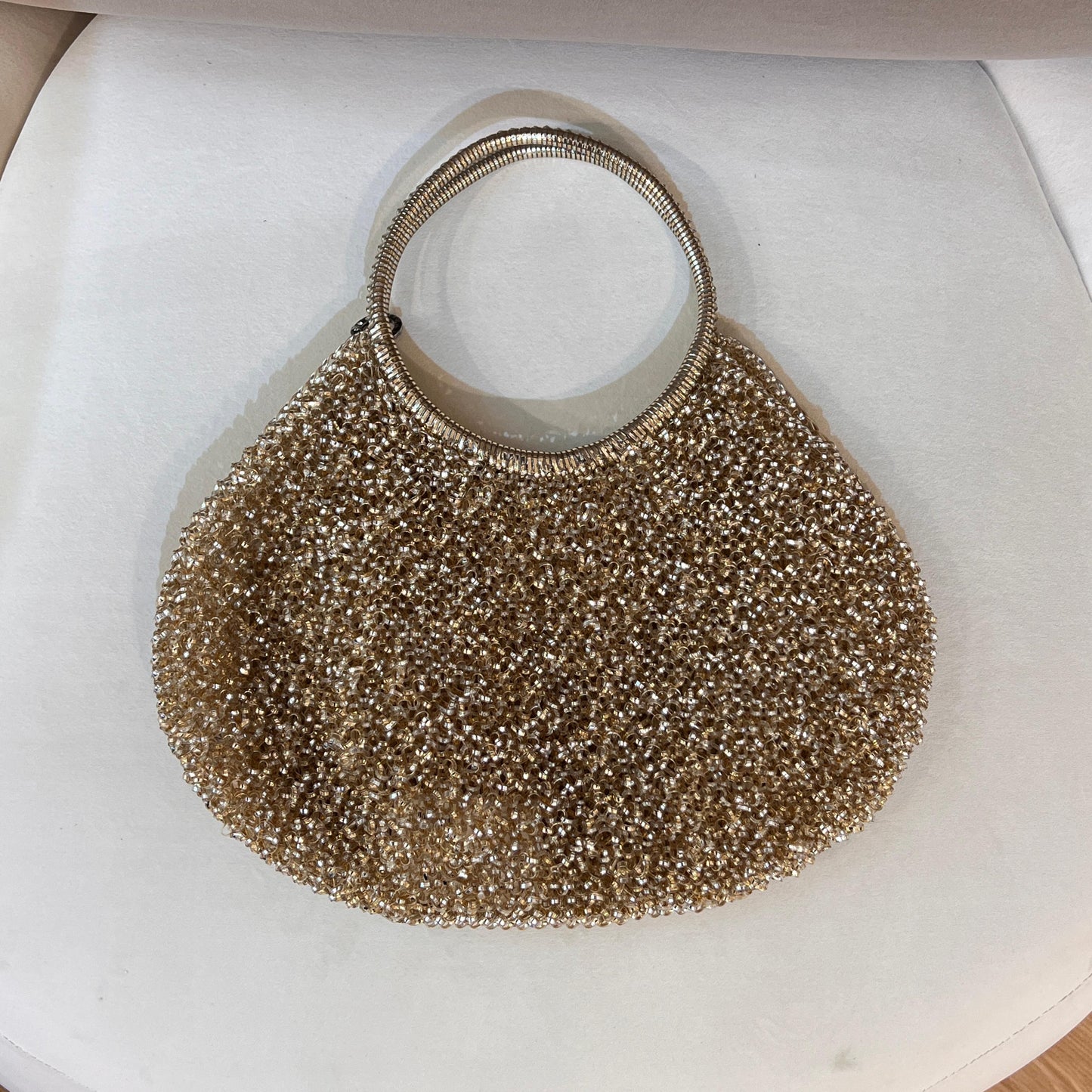 Anteprima Vintage Golden Wire Knit Round Handle Handbag