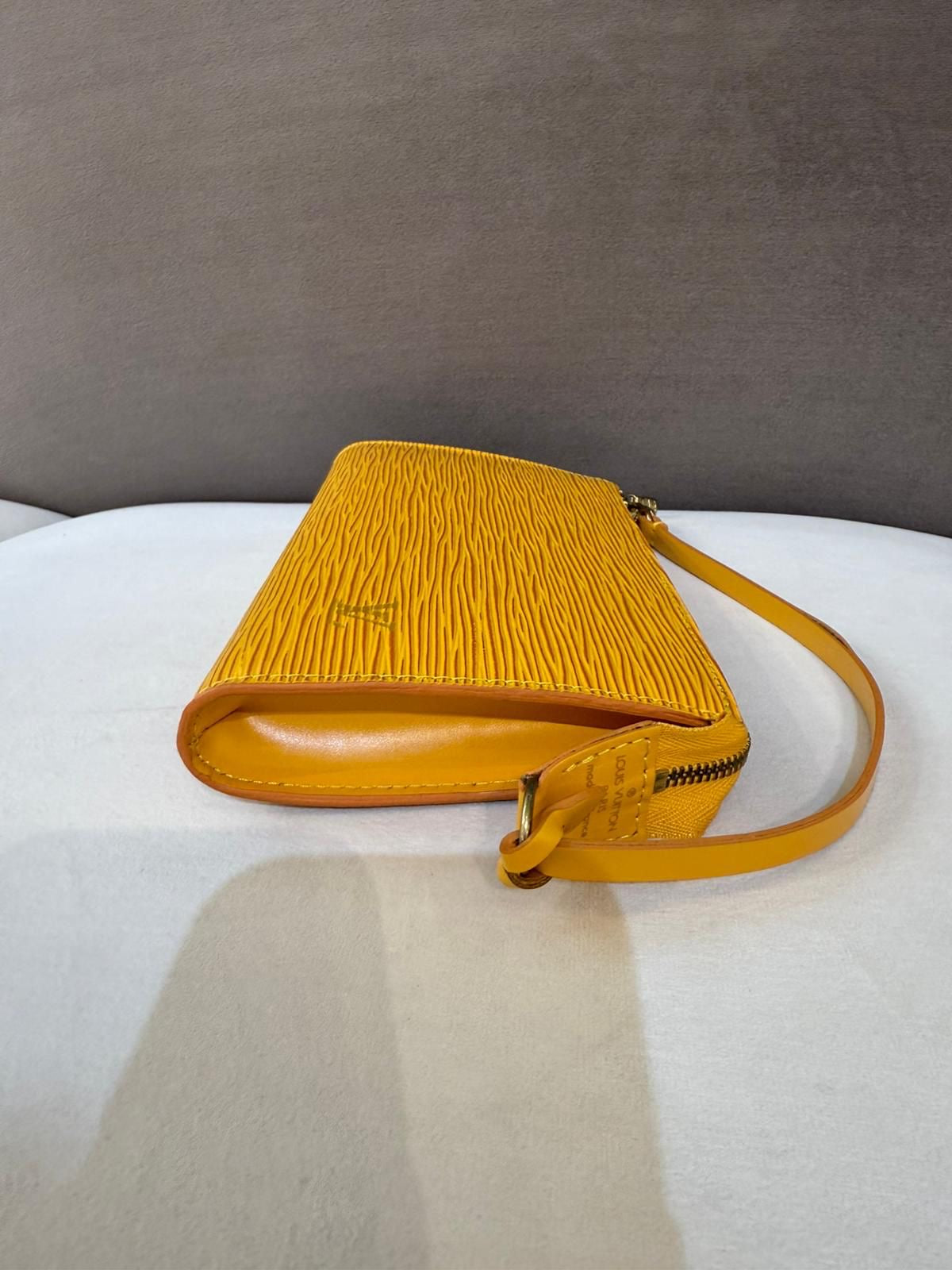 Louis Vuitton Vintage Pochette Accessoires Yellow Epi Leather Shoulder Bag