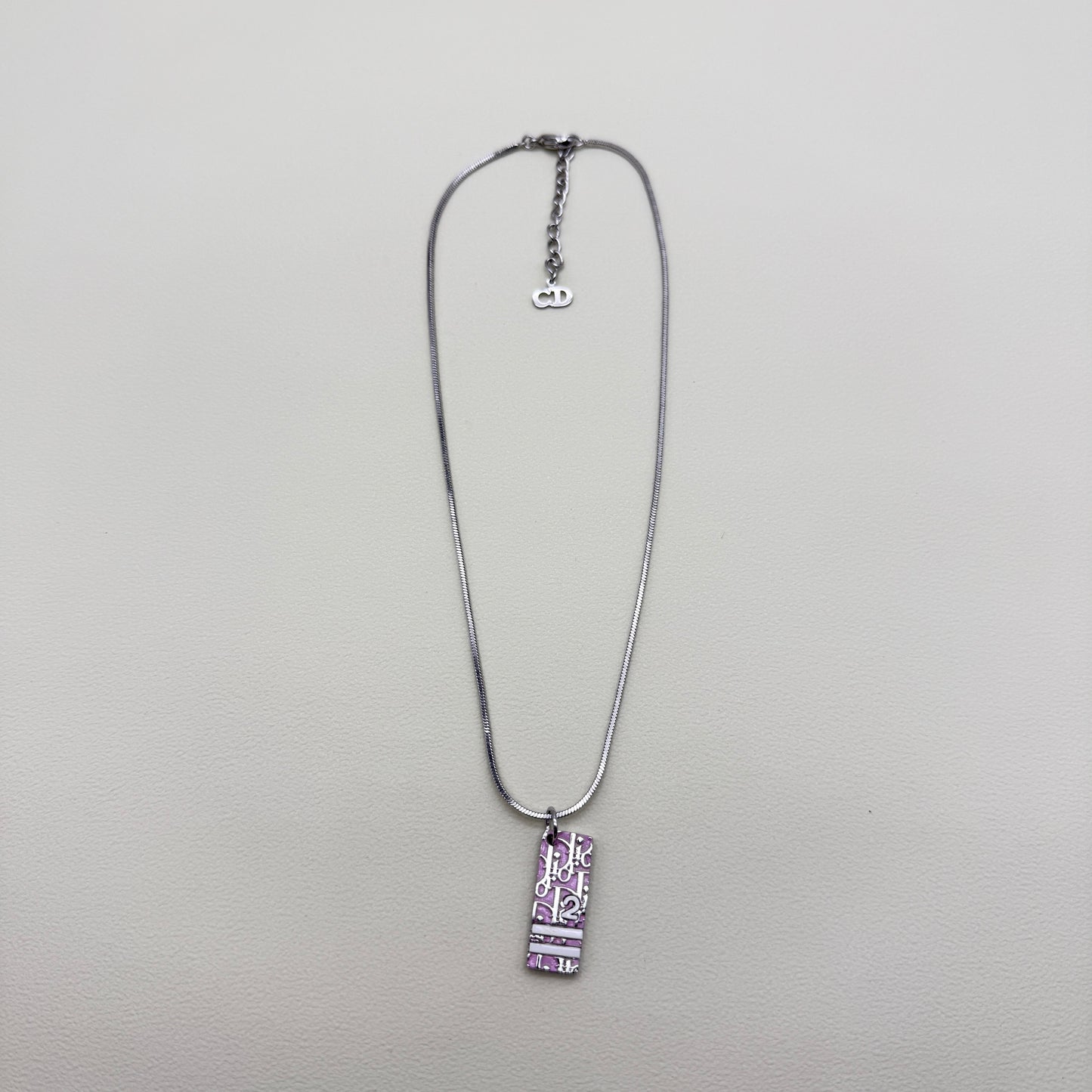 Christian Dior Vintage Pink and Silver Trotter Necklace