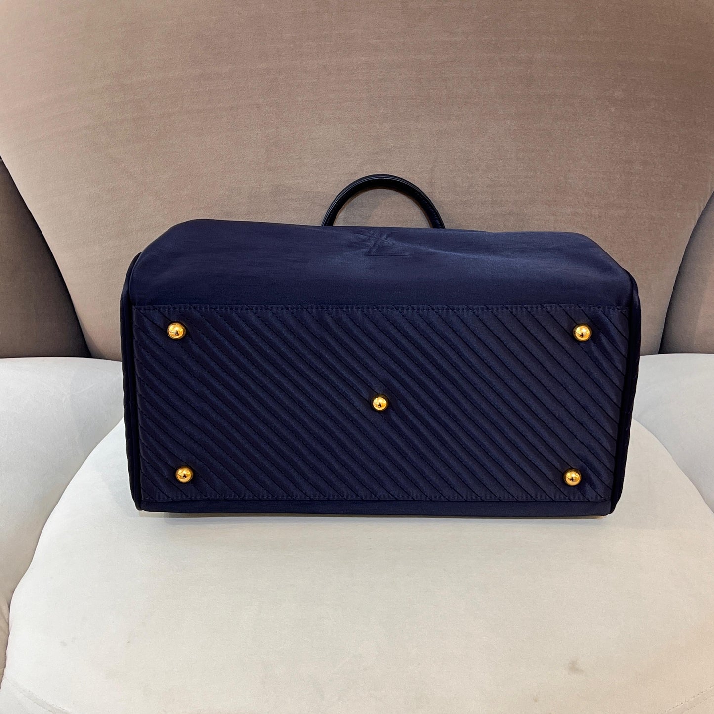 Yves Saint Laurent Vintage Navy Nylon Boston Bag