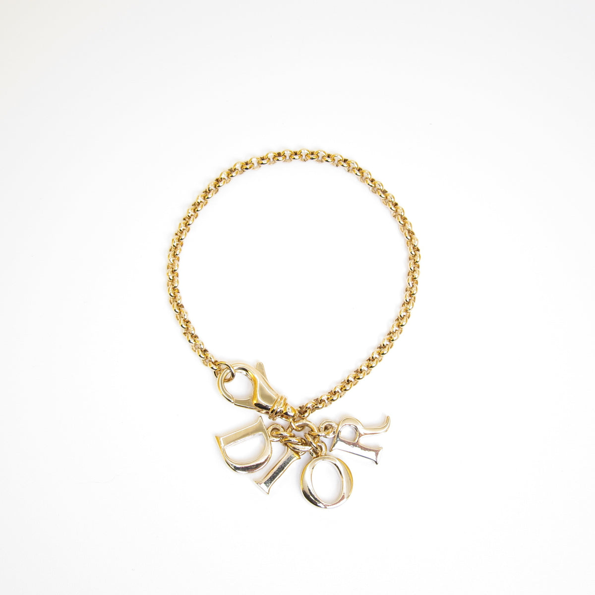 Christian Dior Gold-Tone Dior Letter Charm Bracelet, 18cm