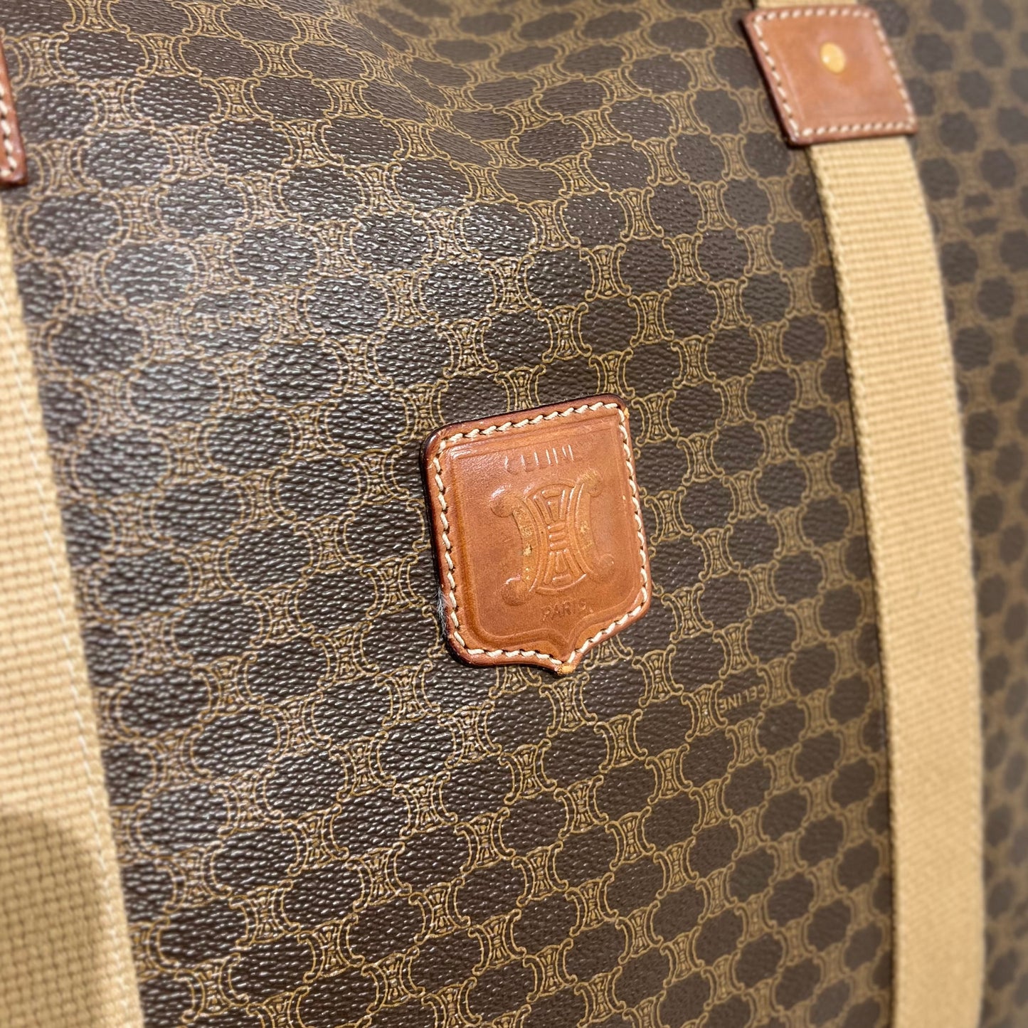 Celine Vintage Macadam 大棕色波士頓包