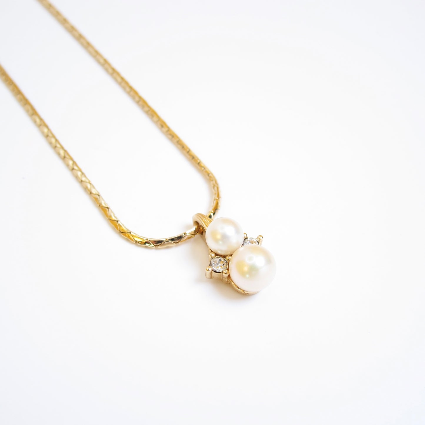 Christian Dior Vintage Pearl and Rhinestone Golden Necklace