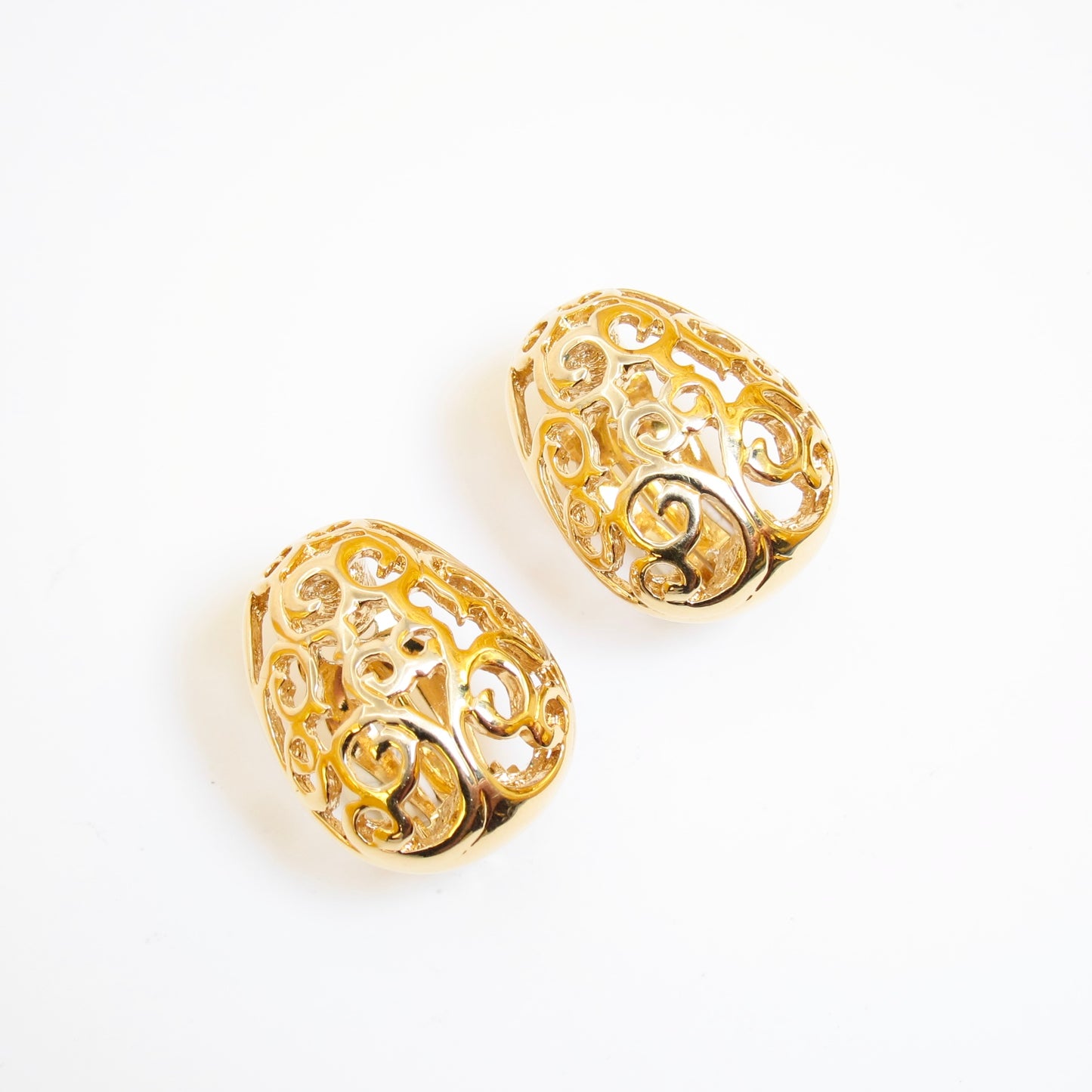Yves Saint Laurent Vintage Arabesque Golden Clip-on Earrings