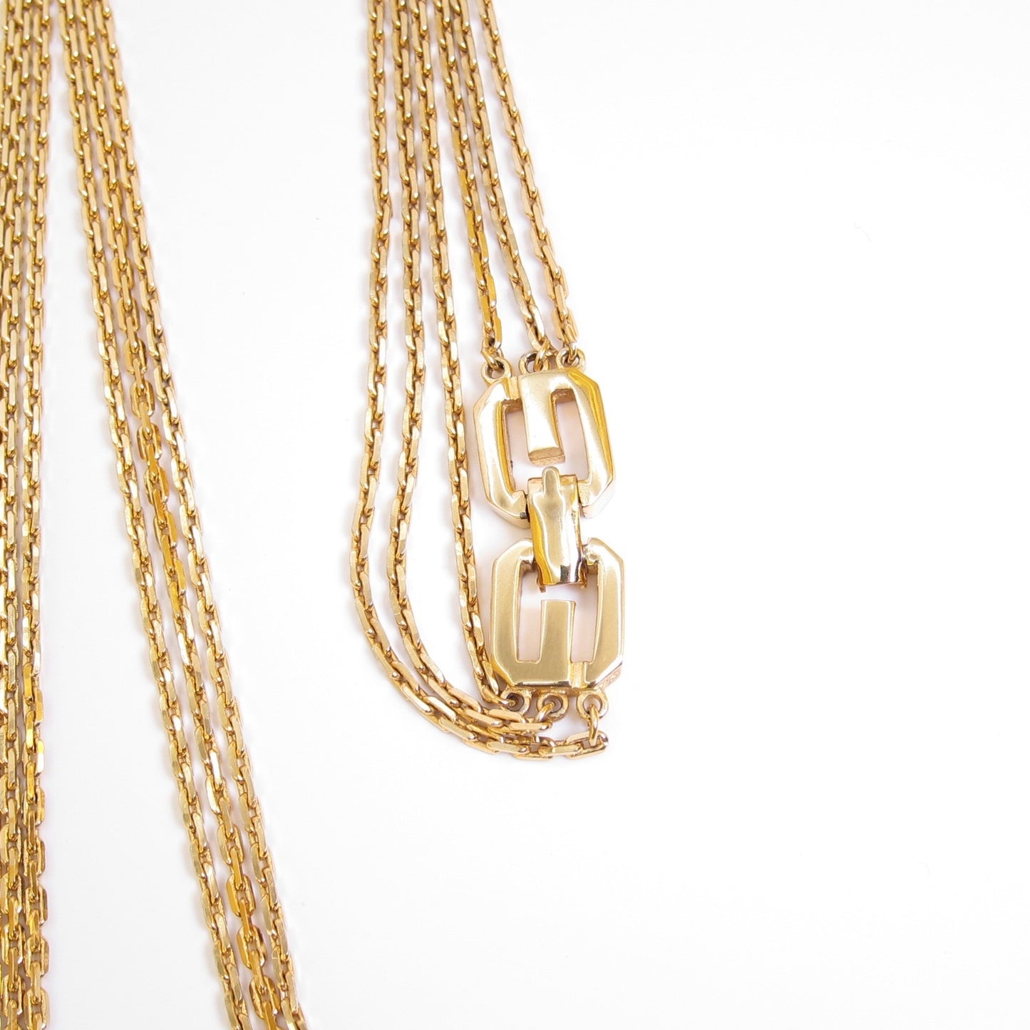 Givenchy Vintage Stylish 3-Row Golden Necklace
