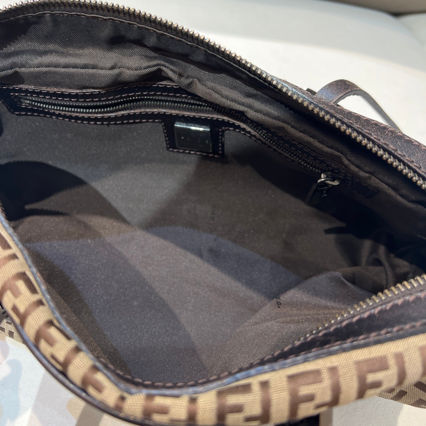 Fendi Vintage Double F Zucchino Handbag