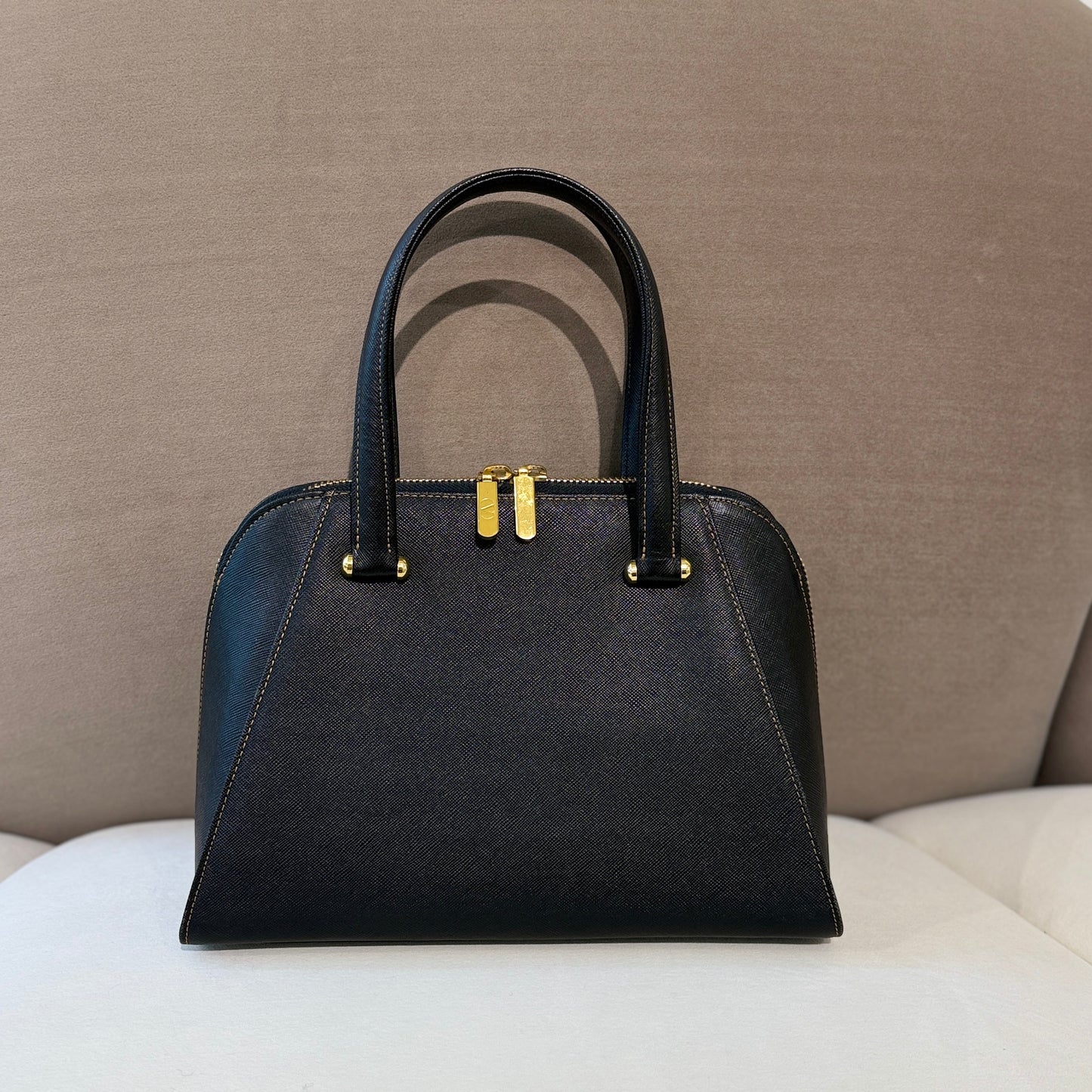 Valentino Vintage Medallion Charm Leather Top Handle Handbag