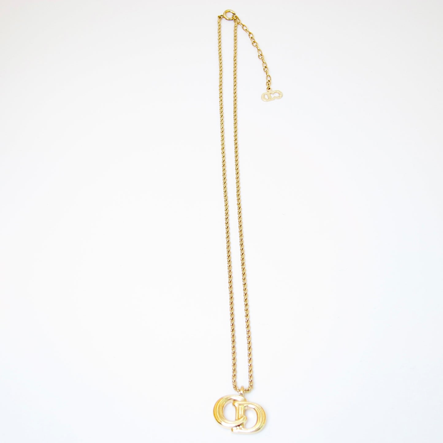 Christian Dior Vintage CD Logo Golden Necklace