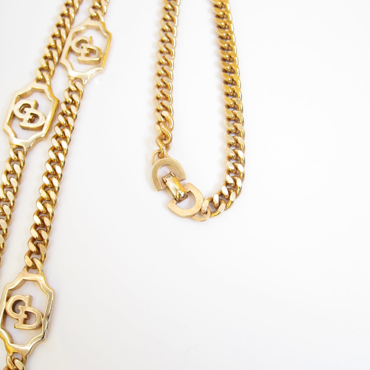 Christian Dior 復古 CD 標誌金色長項鍊