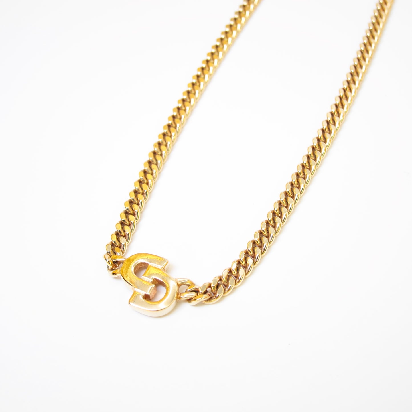 Christian Dior Vintage CD Logo Golden Chain Necklace