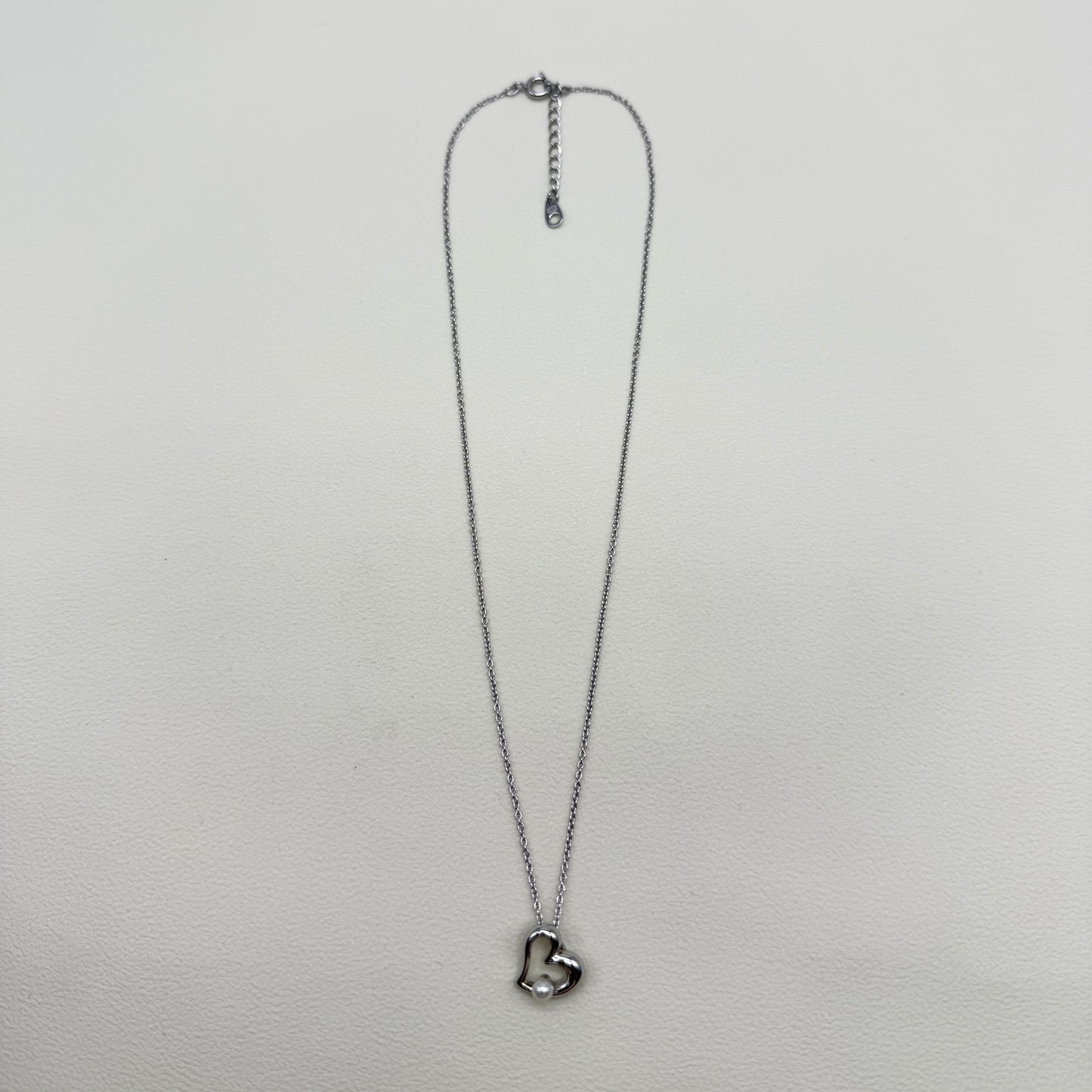 Tasaki Vintage Freshwater Pearl in Heart Silver Necklace