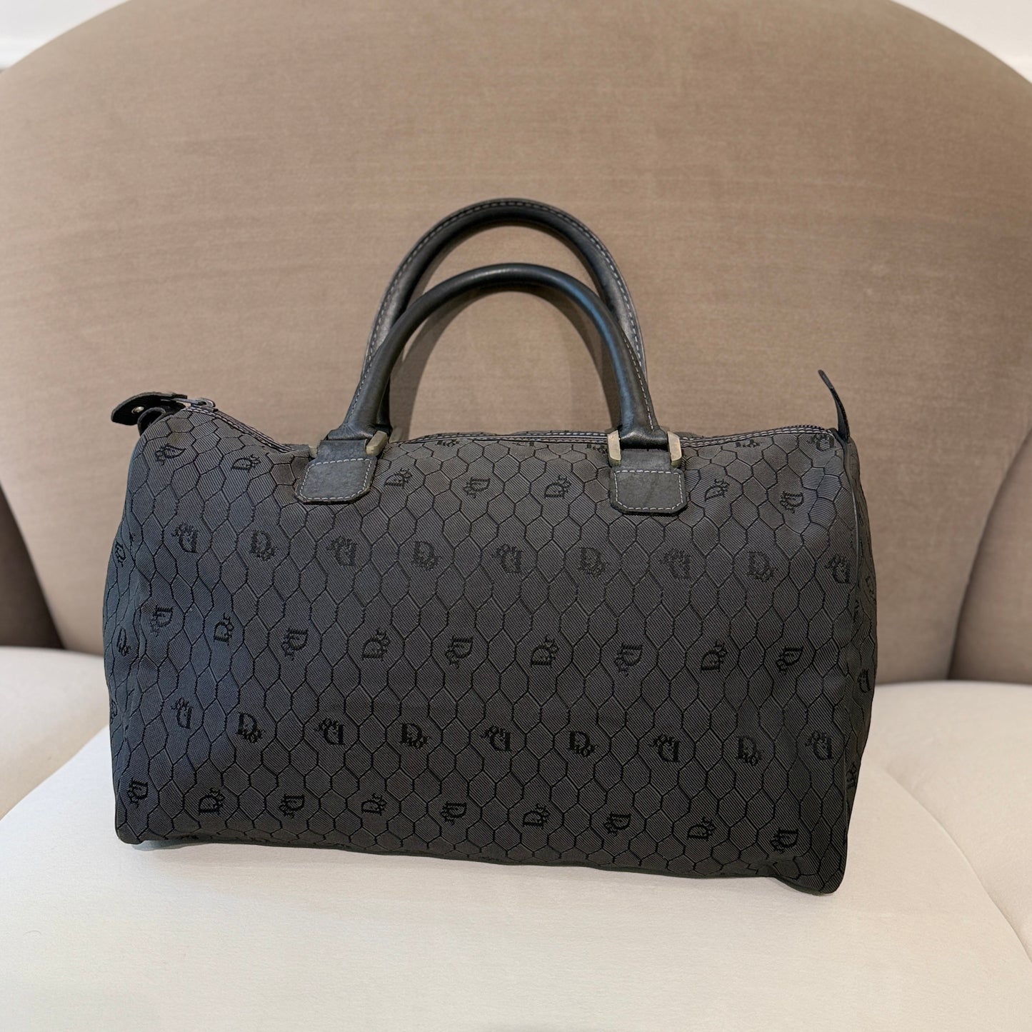 Christian Dior 蜂巢帆布波士頓包