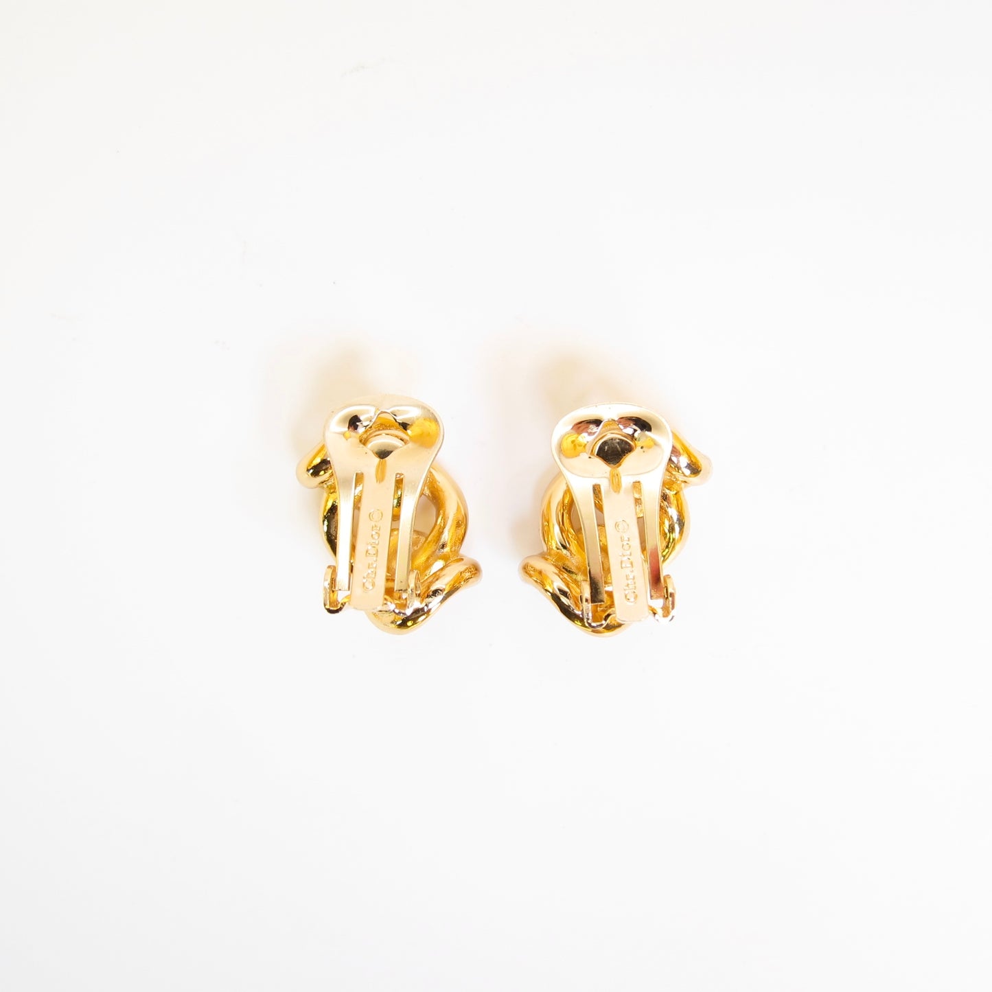 Christian Dior Vintage Link Golden Clip-on Earrings