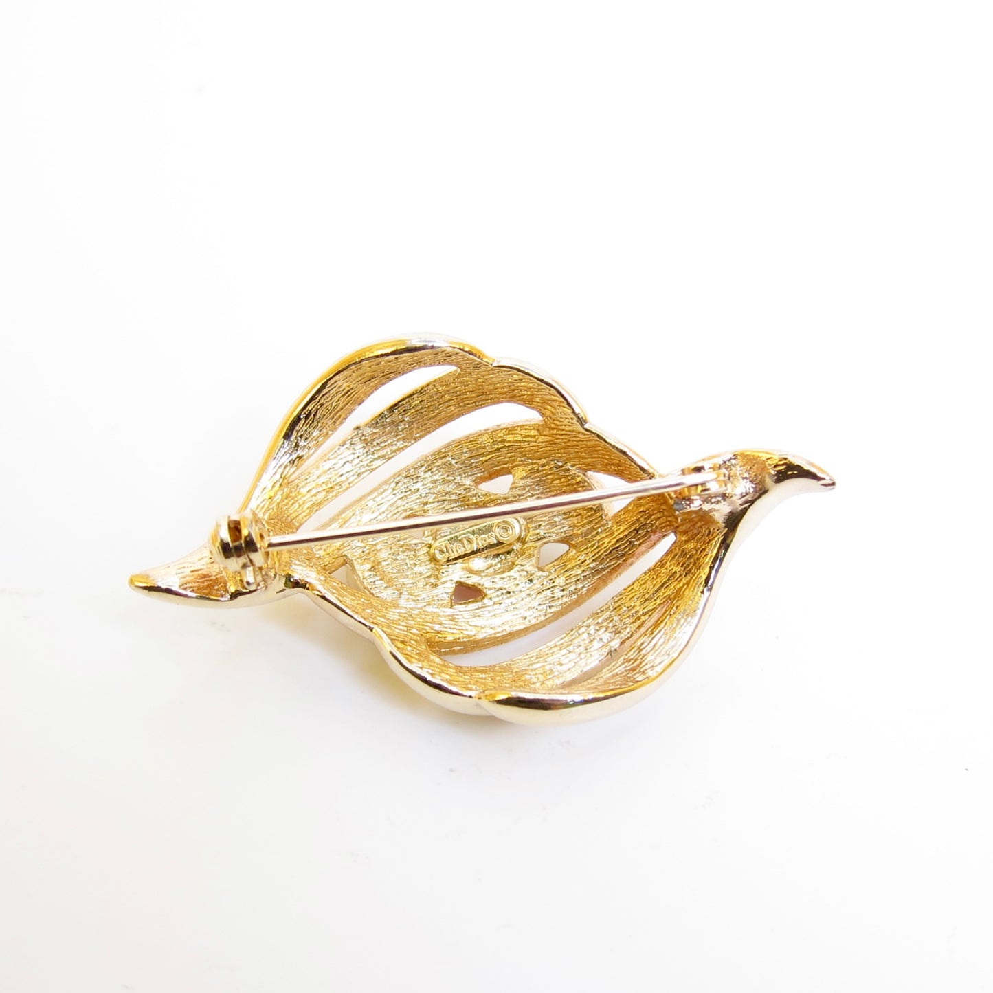 Christian Dior Vintage Multi Color Stone Golden Brooch