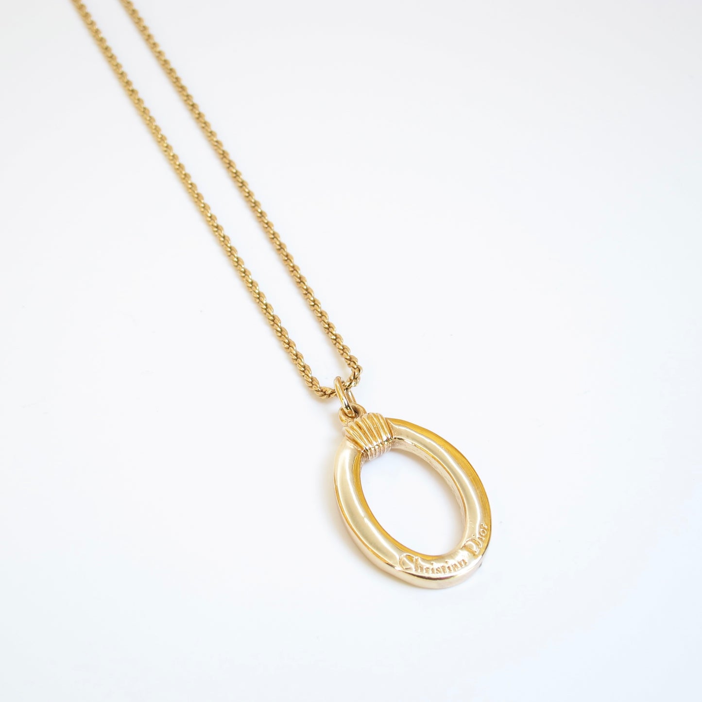Christian Dior Vintage Christian Dior Logo on Letter O Golden Necklace