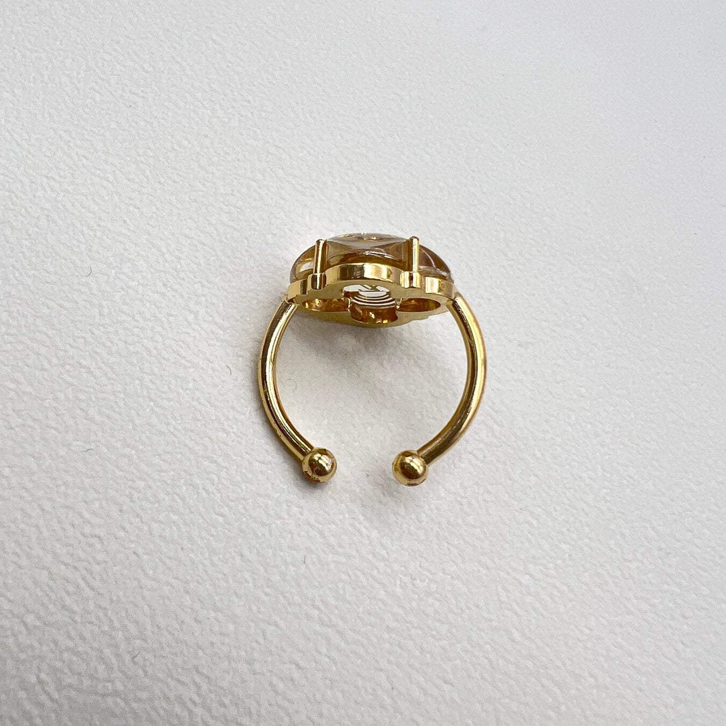 Louis Vuitton Vintage Lv Logo Berg Alafori Flower Golden Ring
