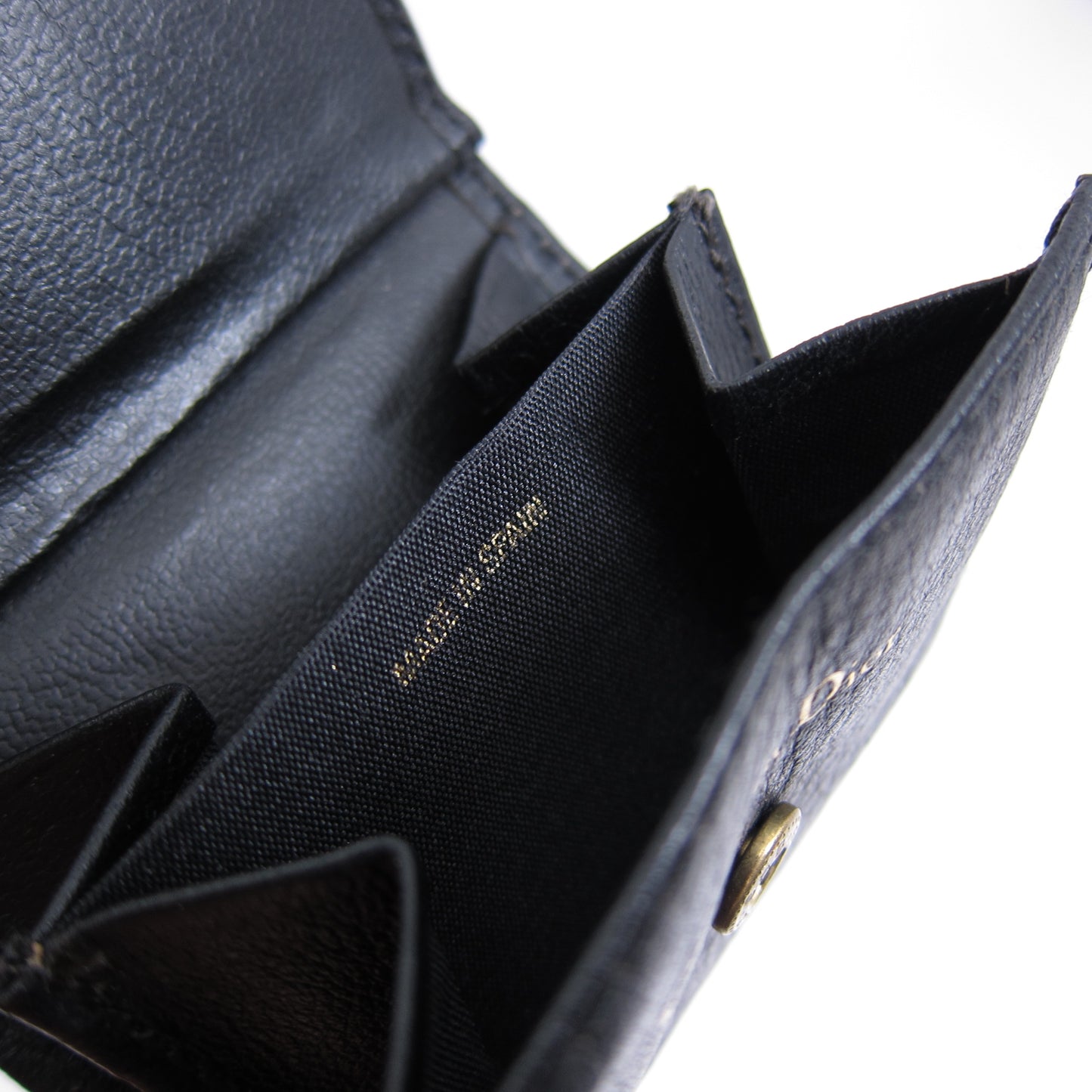 Christian Dior Vintage Dior Logo Black Leather Coin Case