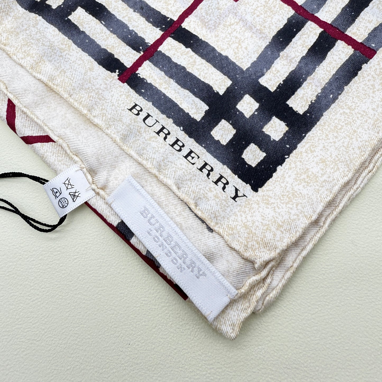 Burberry Vintage Unused Check Silk Scarf