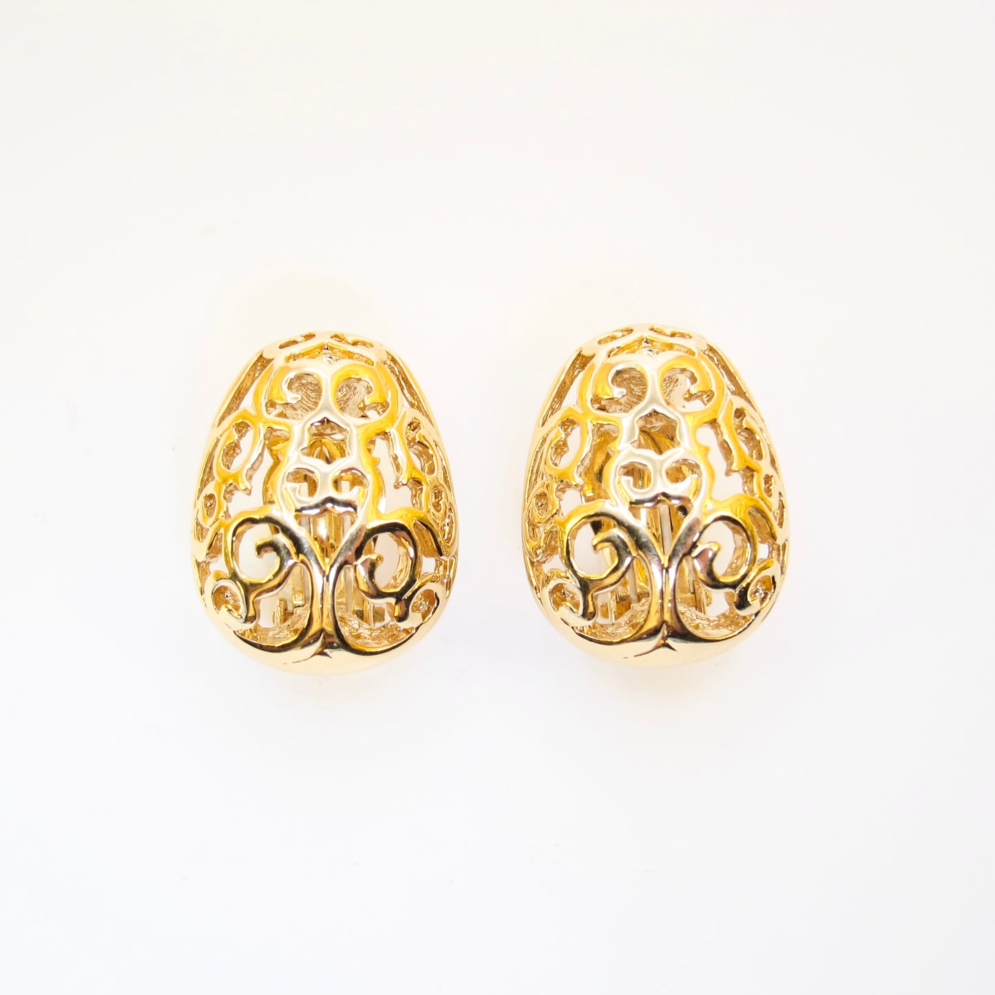 Yves Saint Laurent Vintage Arabesque Golden Clip-on Earrings