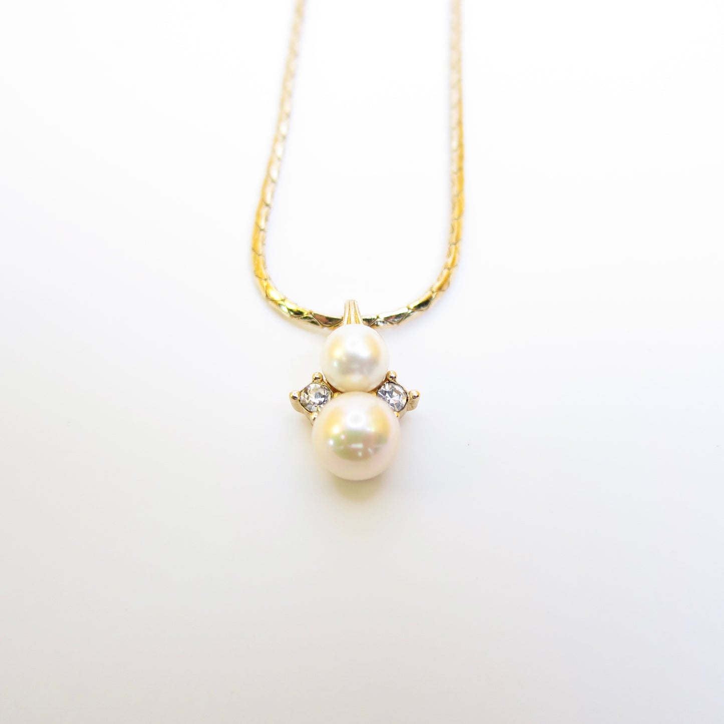 Christian Dior Vintage Pearl and Rhinestone Golden Necklace