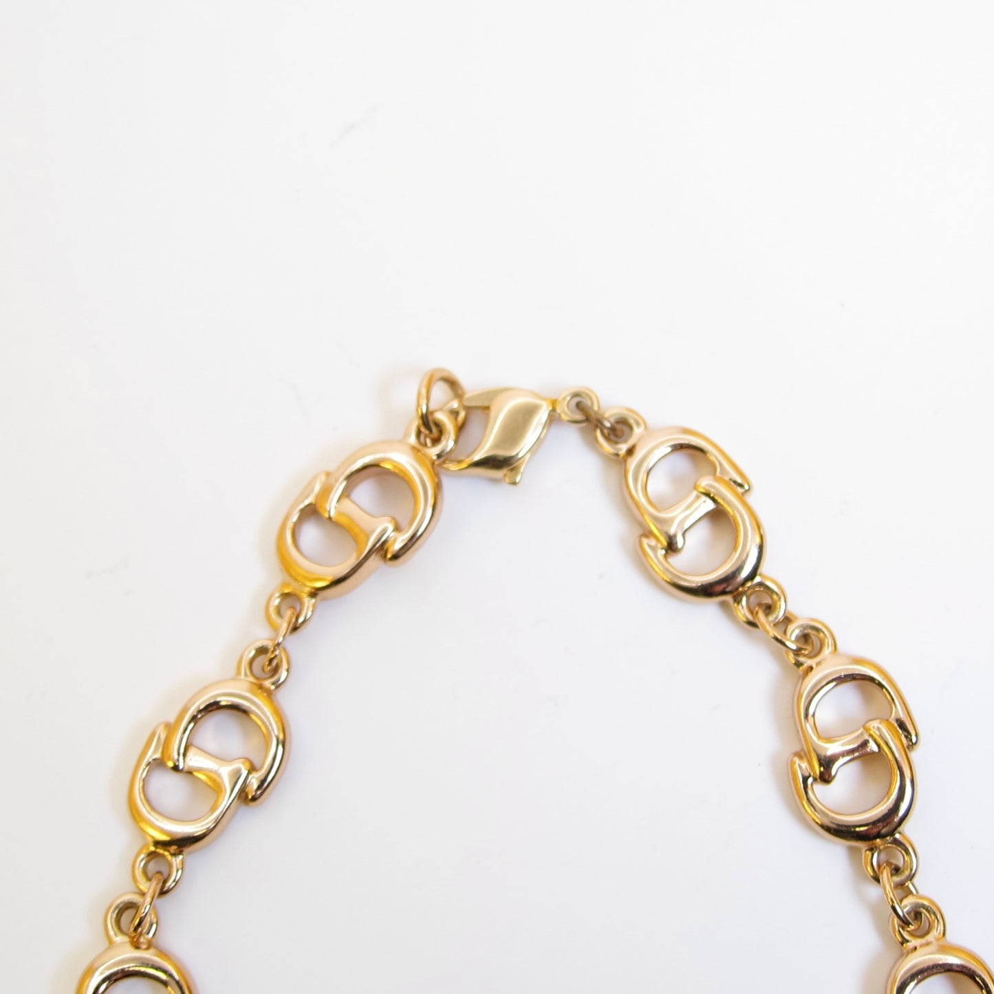 Christian Dior 復古 CD 標誌圖案金色手鐲