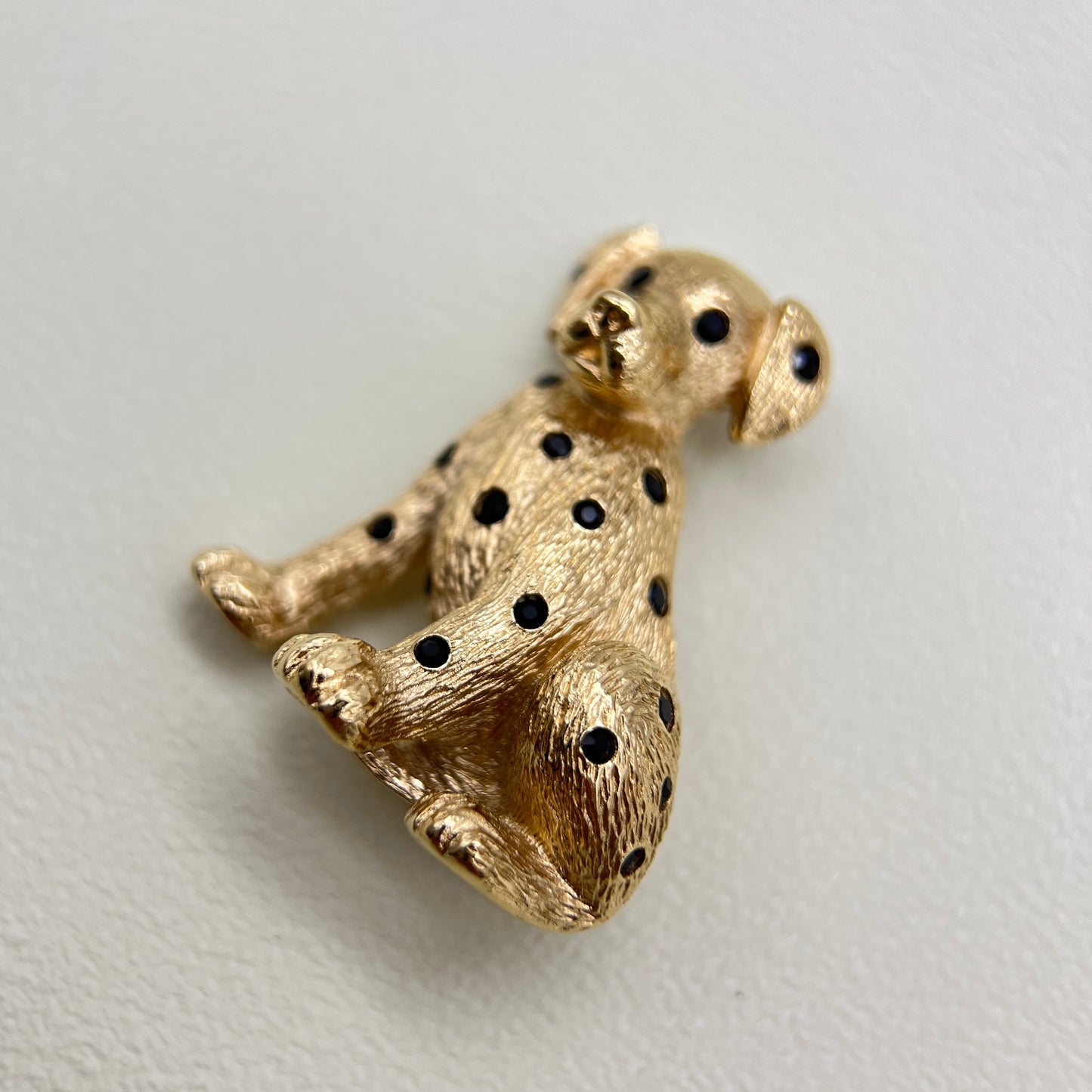 Burberry Vintage Dog Motif Black Stone Golden Brooch