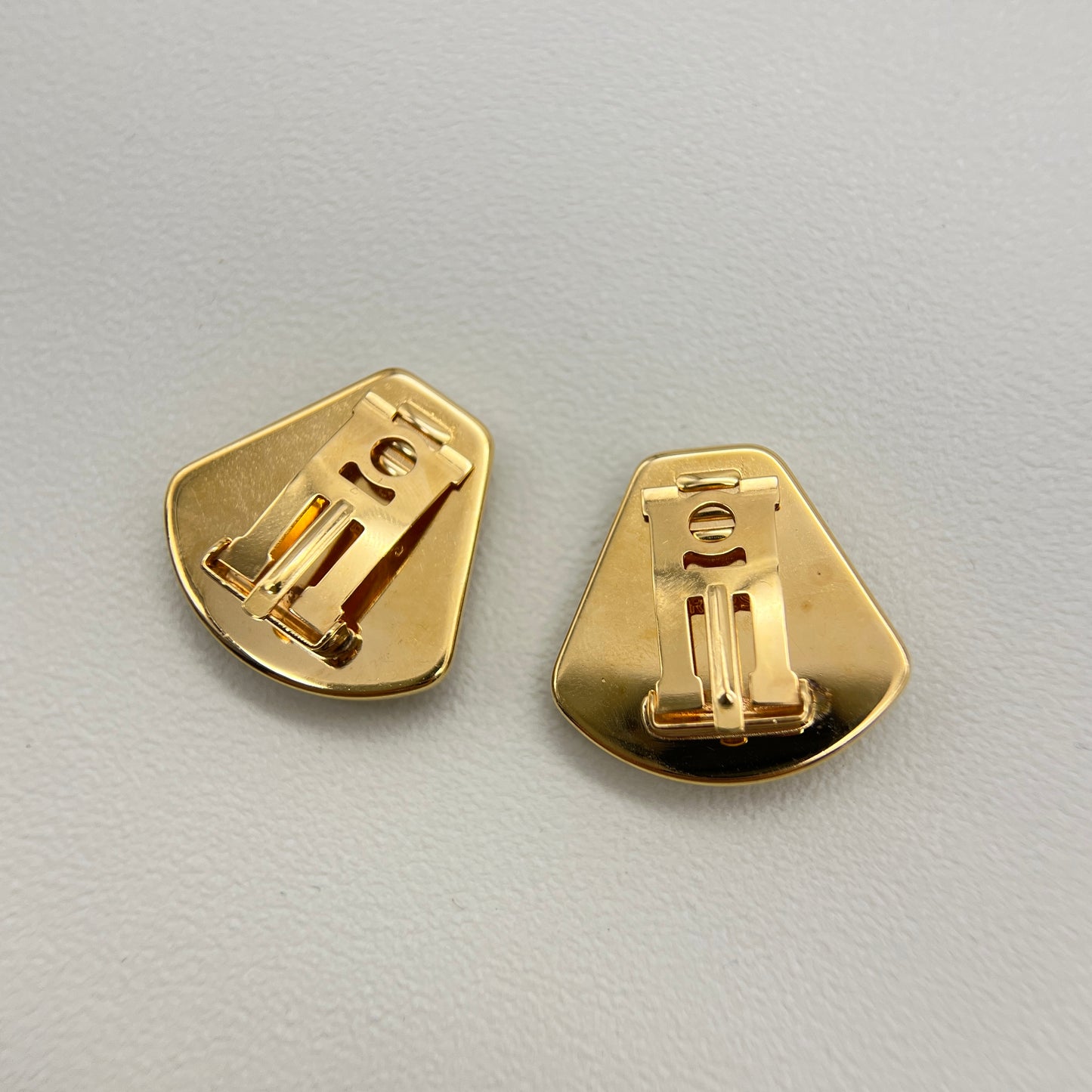 Hermes Vintage Multi Color Enamelled Golden Clip-on Earrings