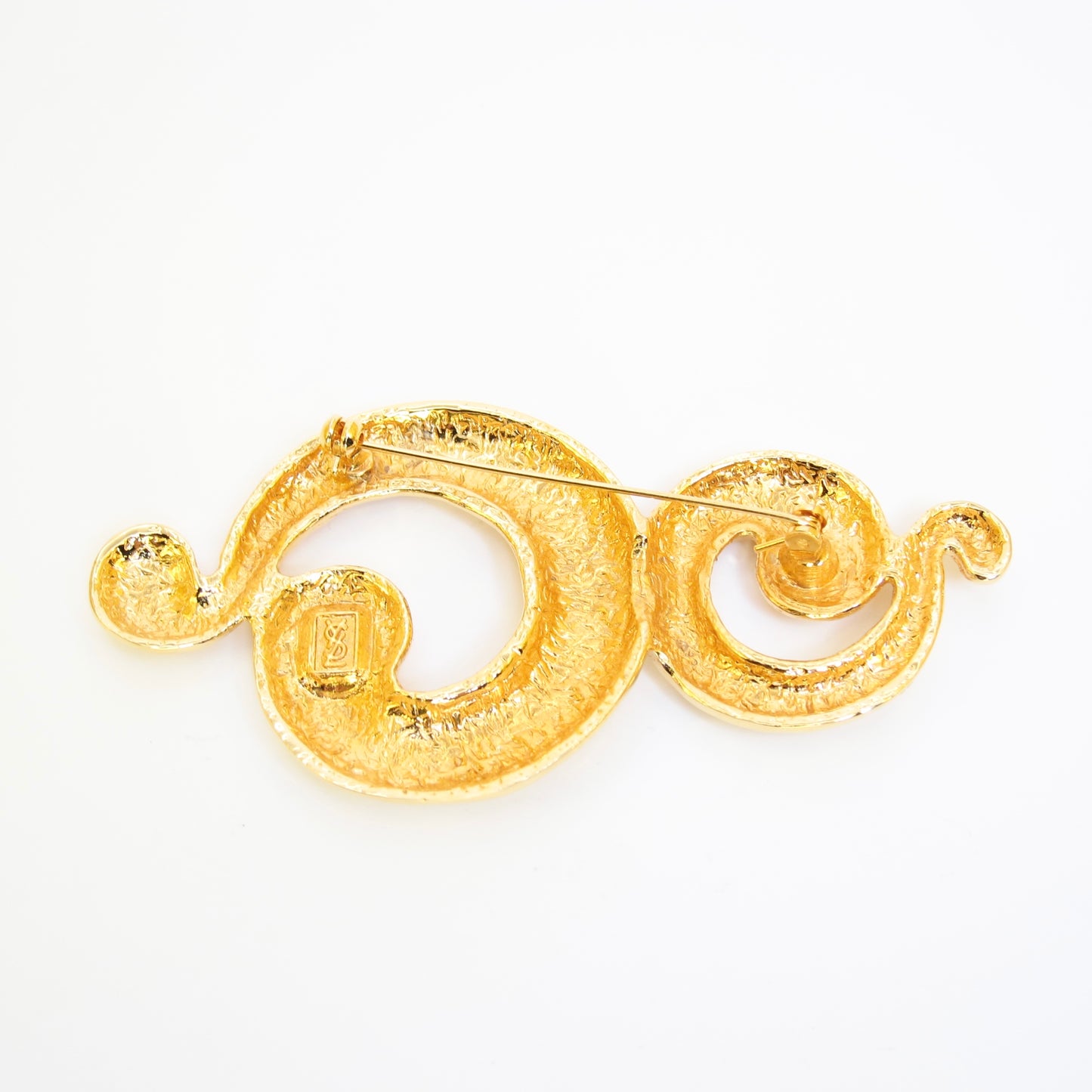 Yves Saint Laurent Vintage Spiral Motif Golden Brooch