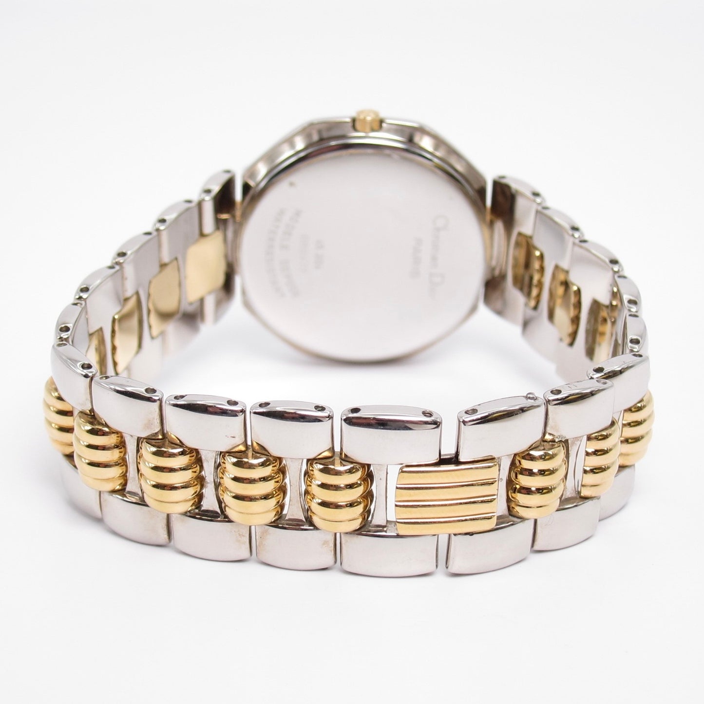 Christian Dior Vintage Octagon Yellow Face with Date Two Tone Watch