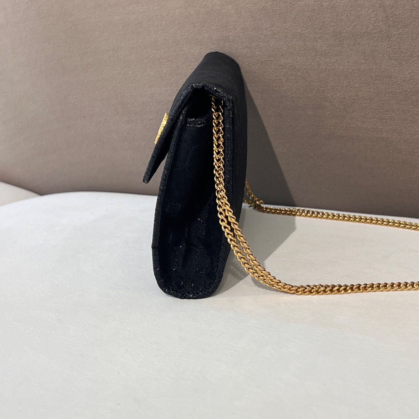 Christian Dior Golden Logo Honeycomb Mini Shoulder Bag