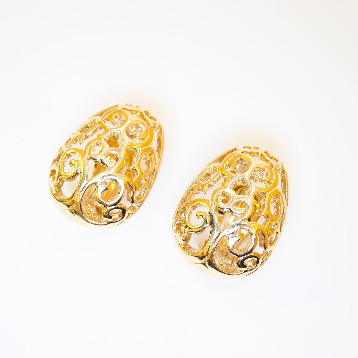 Yves Saint Laurent Vintage Arabesque Golden Clip-on Earrings
