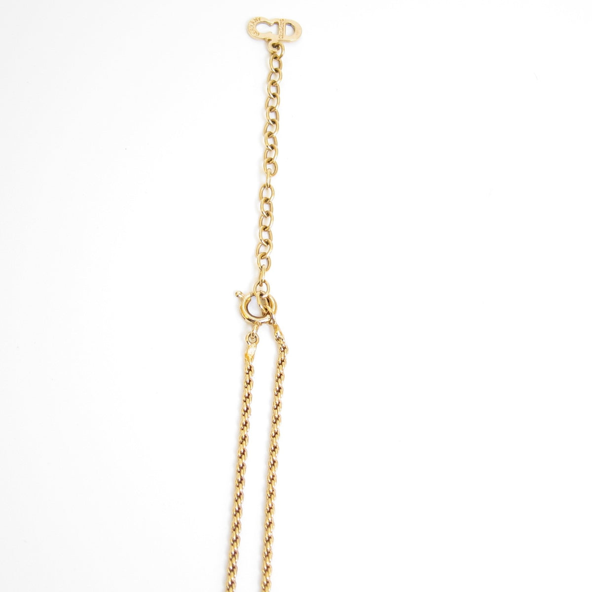 Christian Dior Vintage Black Teardrop Rhinestone Gold-Tone Necklace