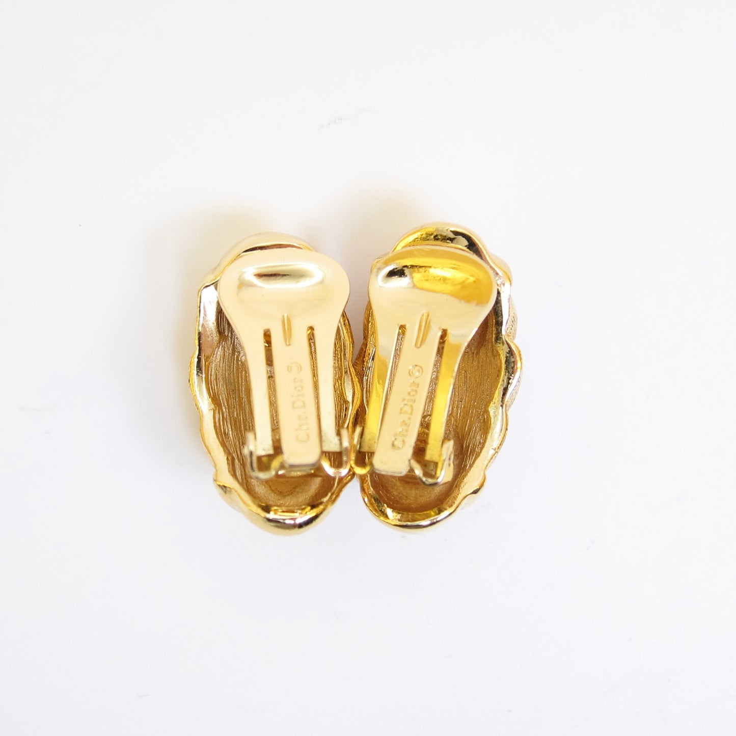 Christian Dior Vintage Stylish Golden Clip-on Earrings