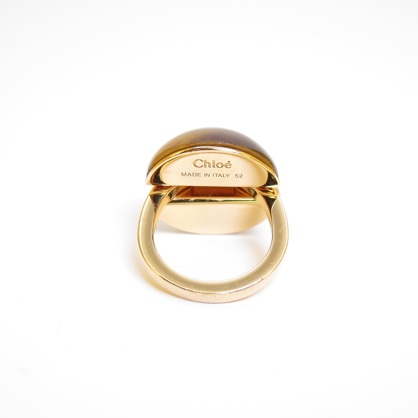 Chloe Vintage Amber Stone Golden Ring