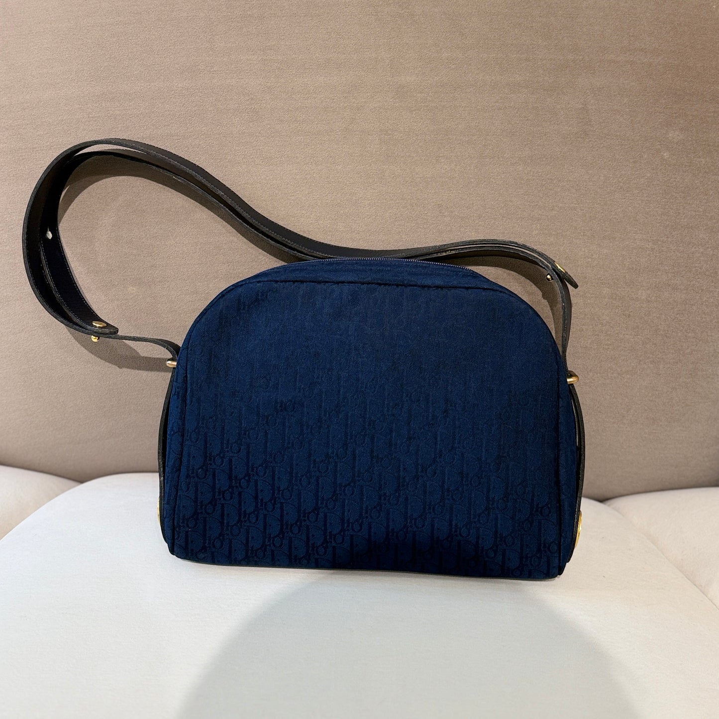 Christian Dior Navy Trotter Patten Shoulder Bag