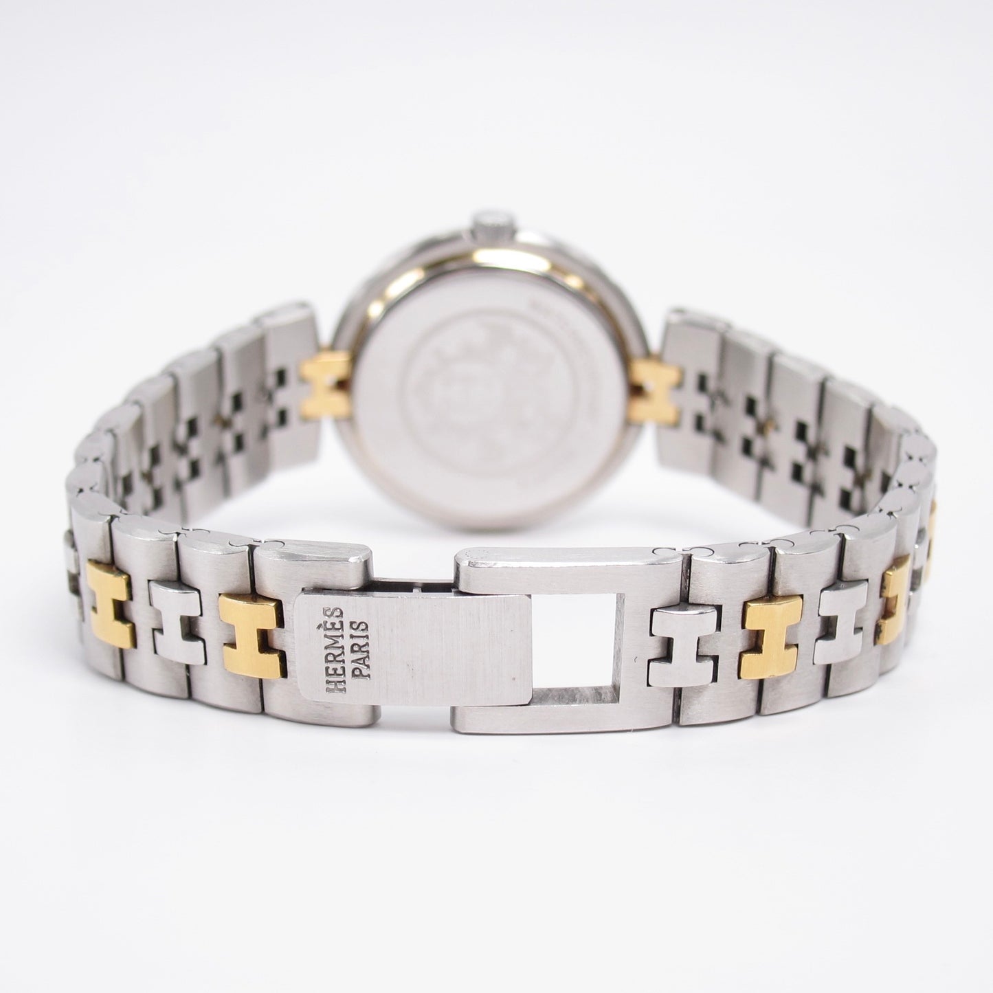 Hermes Vintage Profile White Face with Date and H Bracelet Two Tone Watch