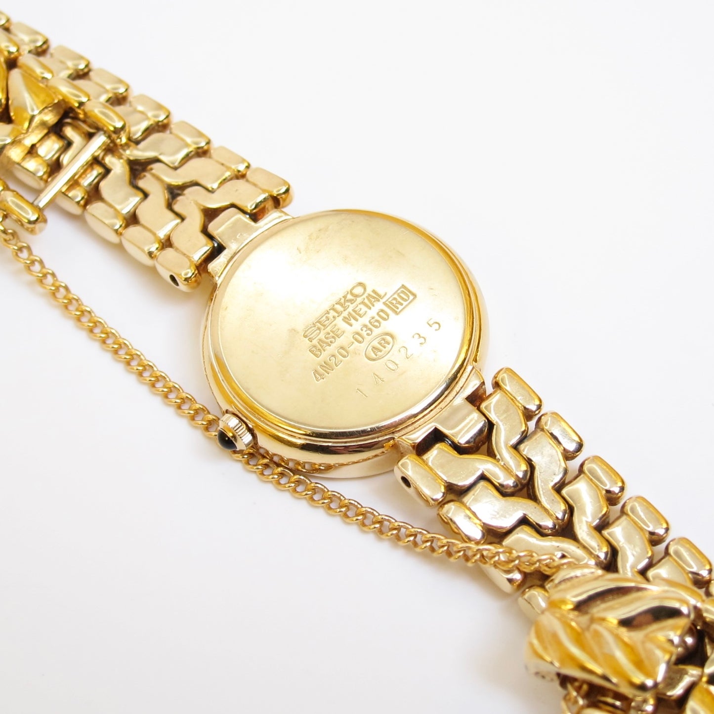 Seiko Vintage Exceline Round Ivory Glittering Face with Diamond Golden Watch