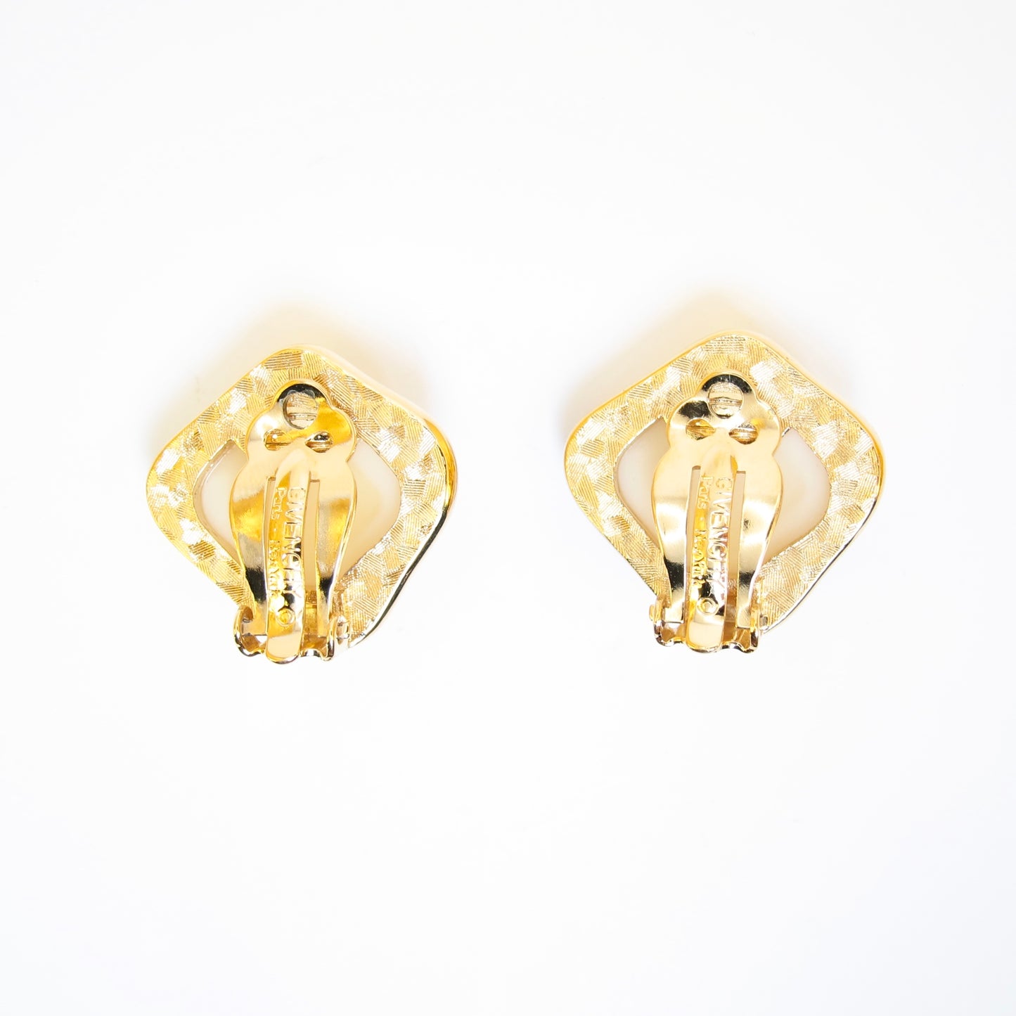 Givenchy Vintage Stylish Pearl and Rhinestone Golden Clip-on Earrings