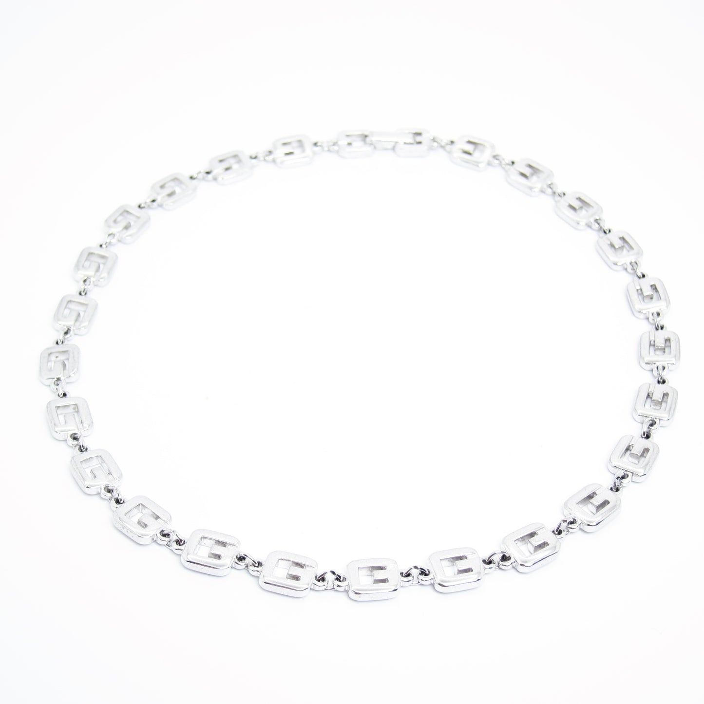 Givenchy Vintage G Logo Silver Necklace