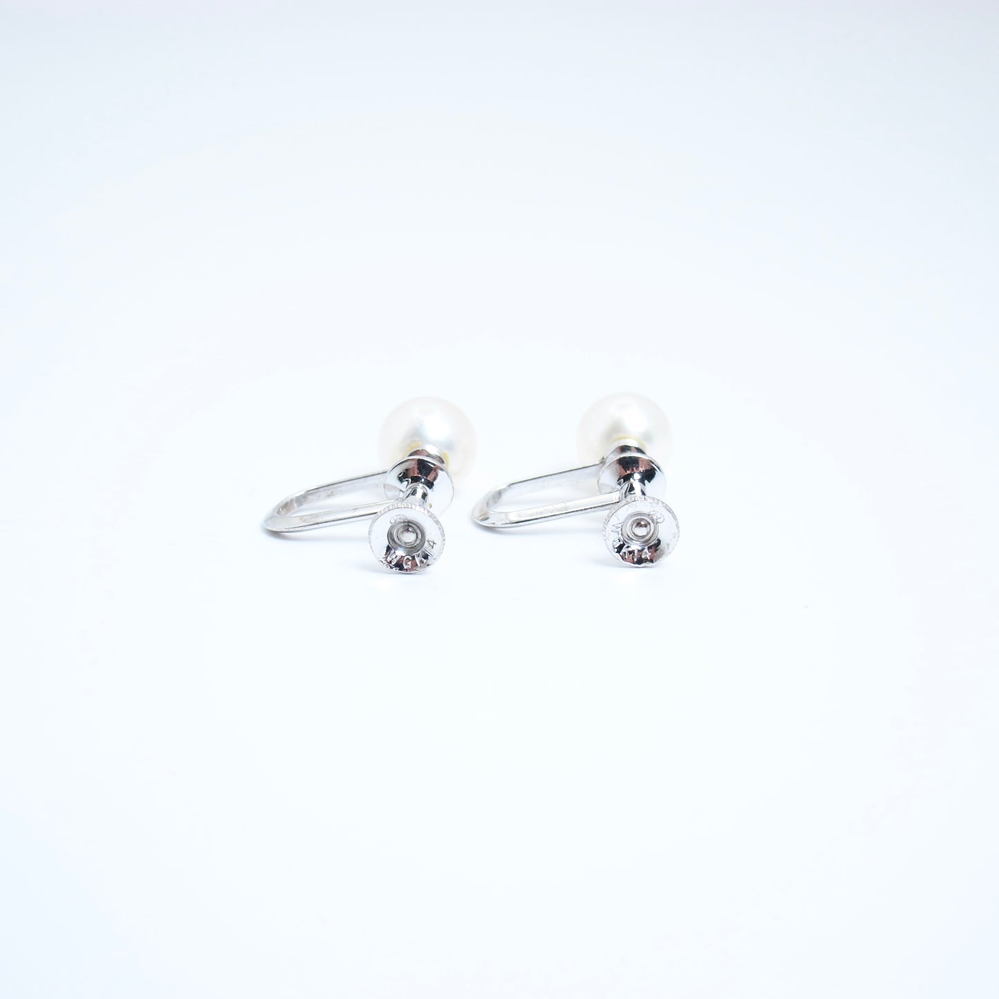 Mikimoto Vintage Akoya Pearl 14K White Gold Clip-on Earrings