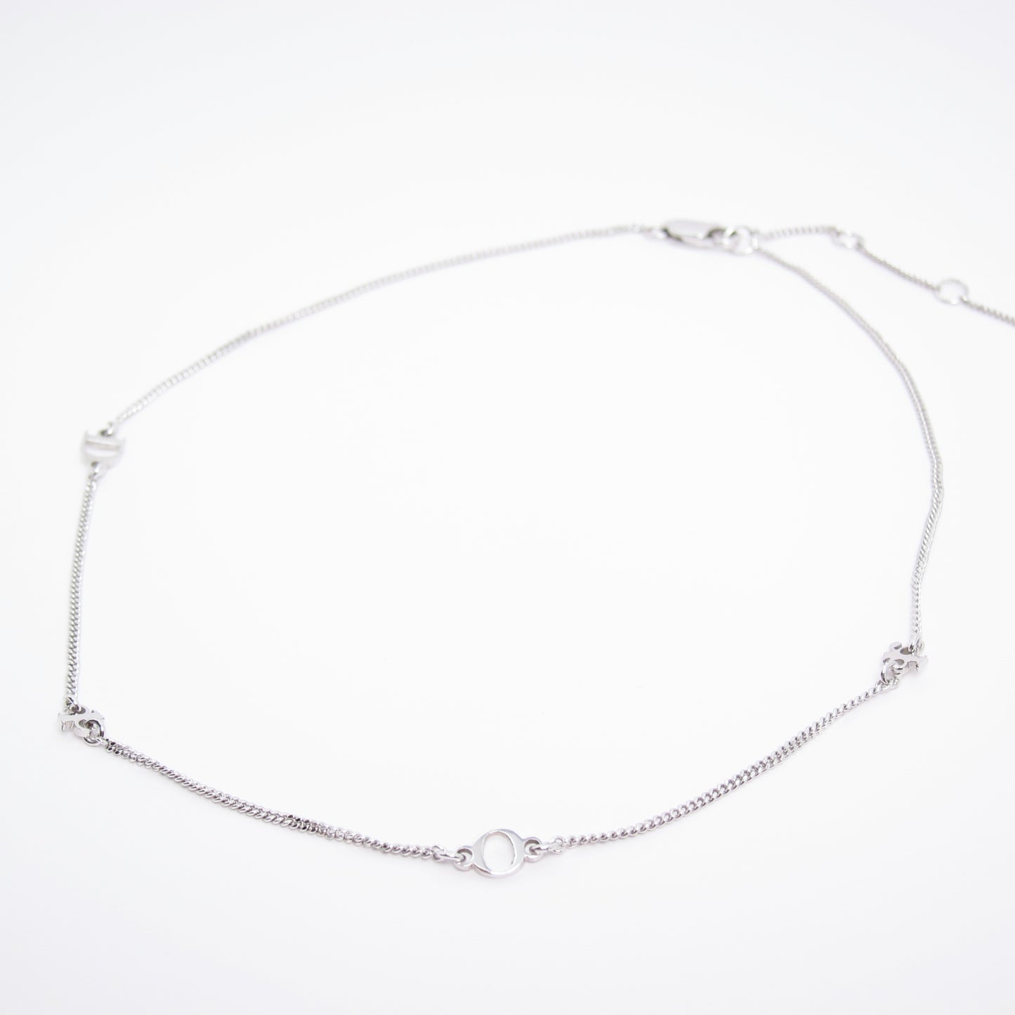 Christian Dior Vintage Dior Logo Silver Necklace